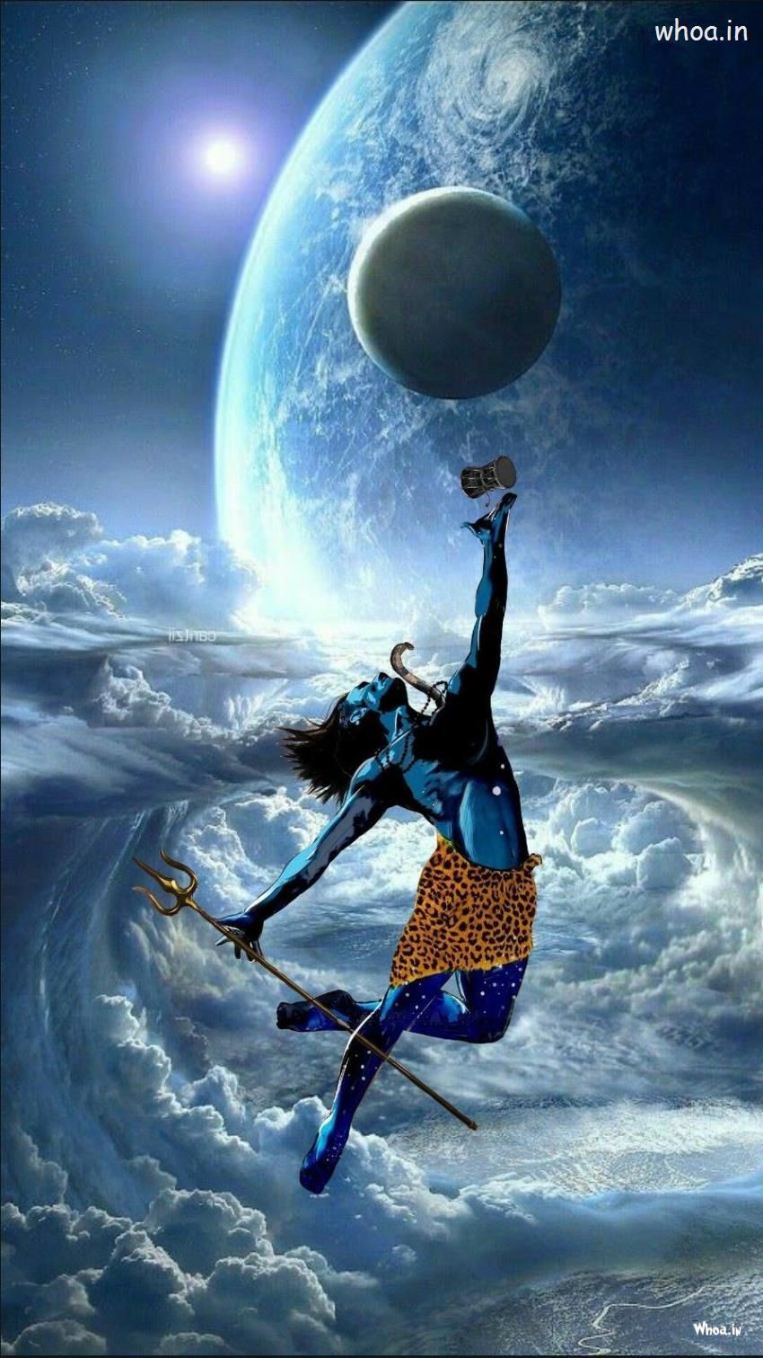 850x1511 Lord Shiva Dance On Universe With Damru