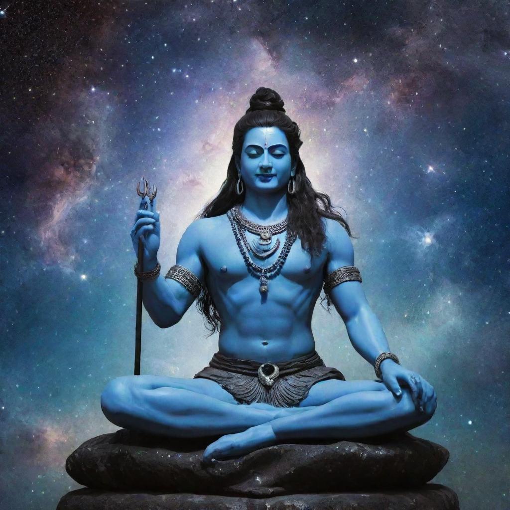 1024x1024 Meditative Serenity: Lord Shiva Amidst