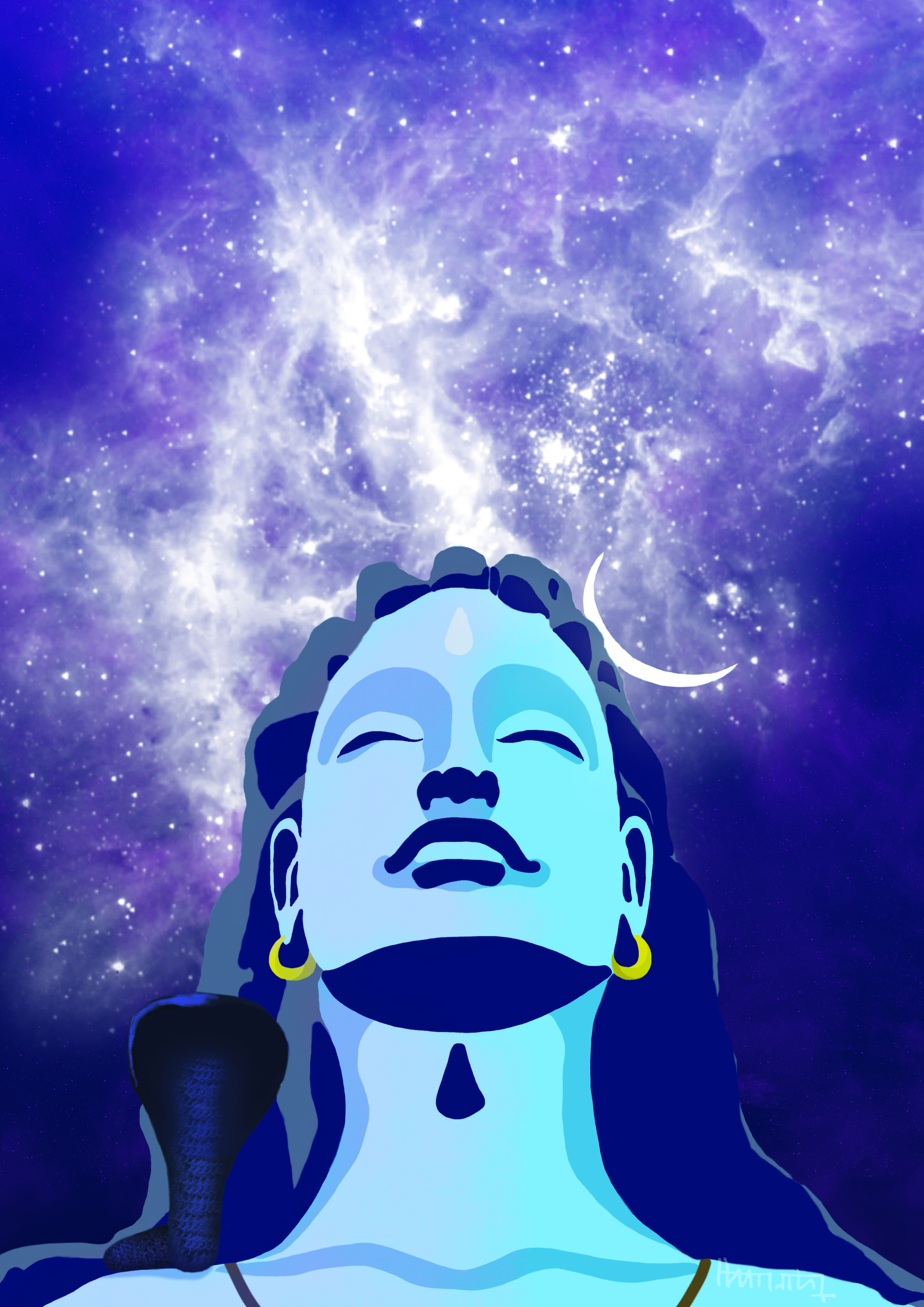 2481x3508 Adiyogi, Lord Shiva's digital art.OC
