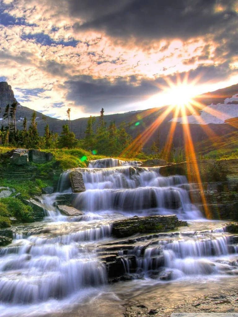 768x1024 Waterfall HD Nature Phone Wallpaper