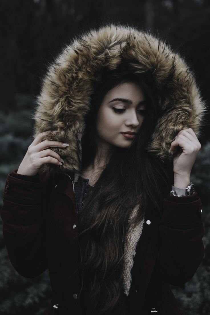736x1104 HD wallpaper: woman wearing parka