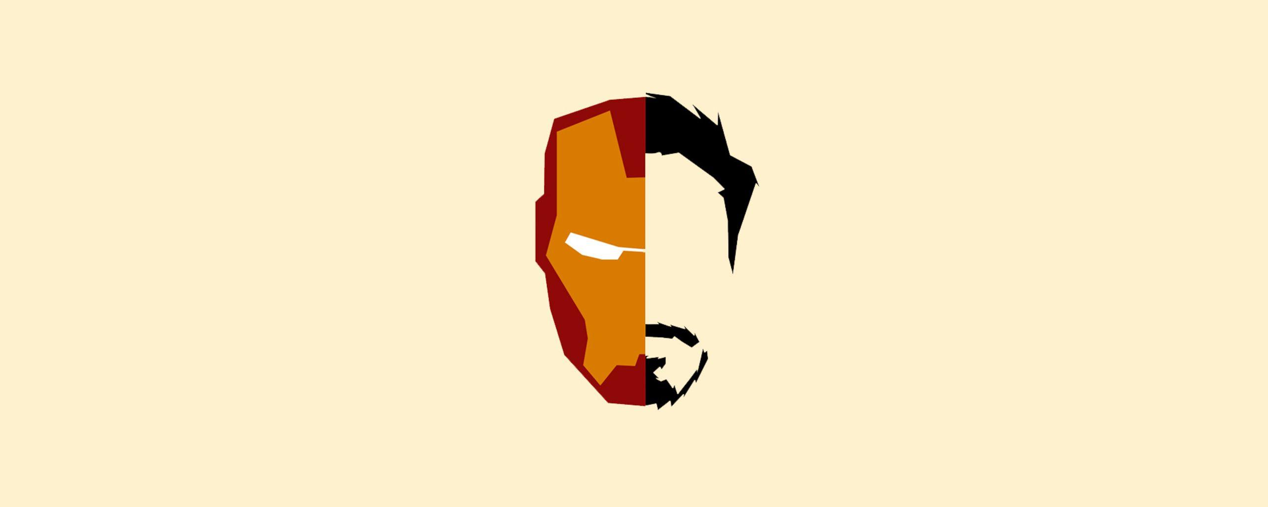 2560x1024 Iron Man Face Minimalism 2560x1024 Resolution HD