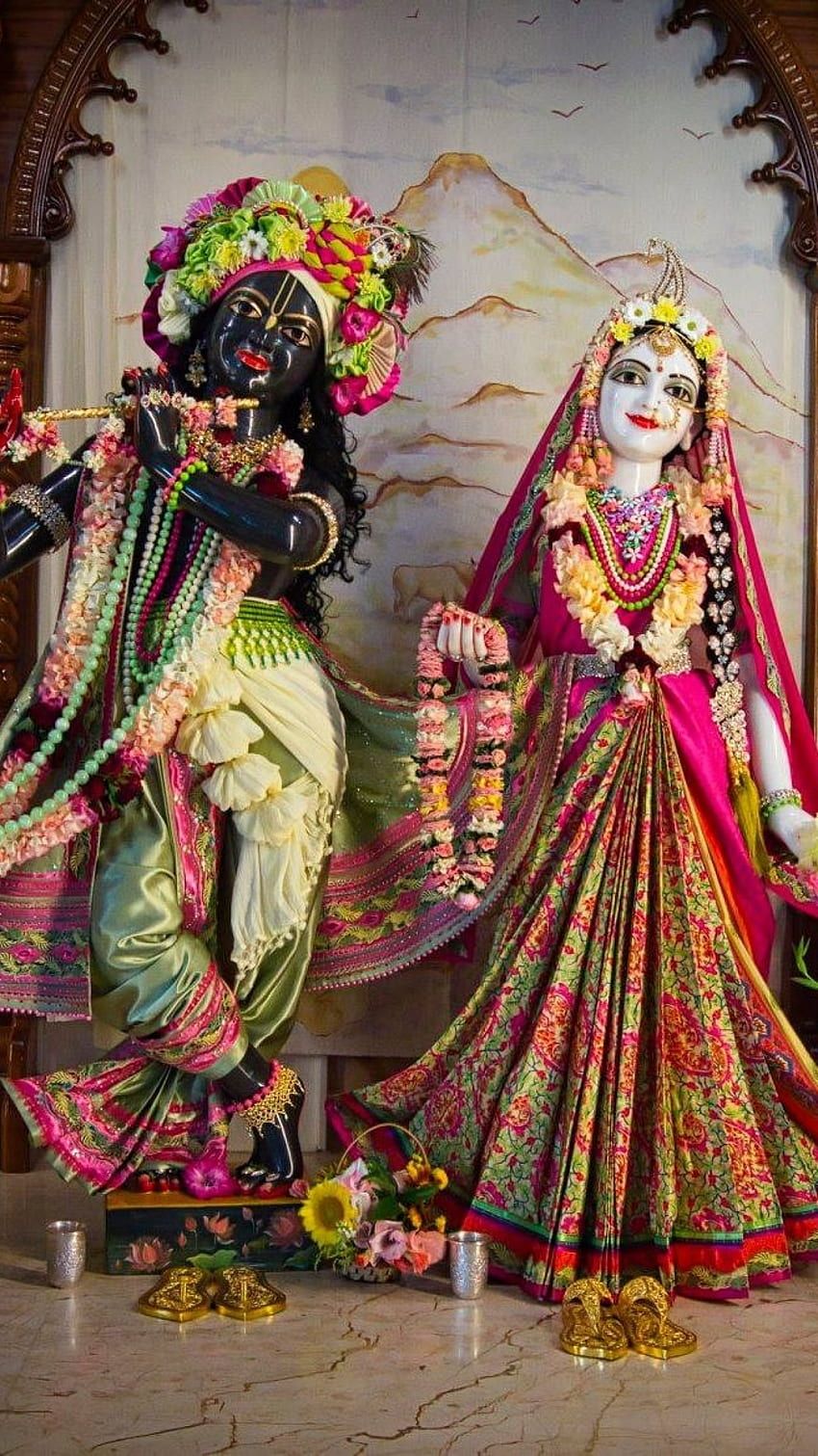 850x1511 Iskcon radha krishna HD wallpaper