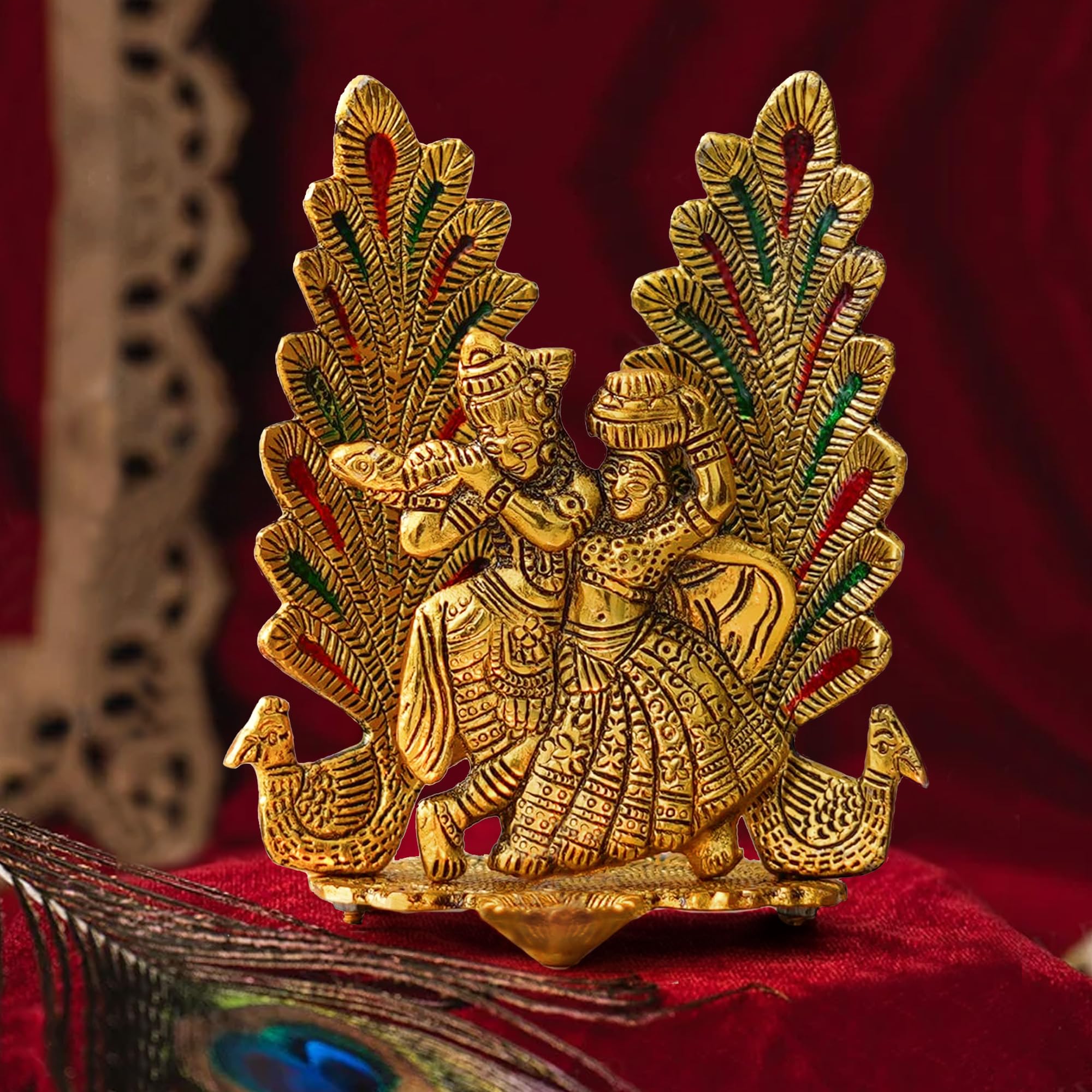 2000x2000 TIED RIBBONS Radha Krishna Idol. Metal