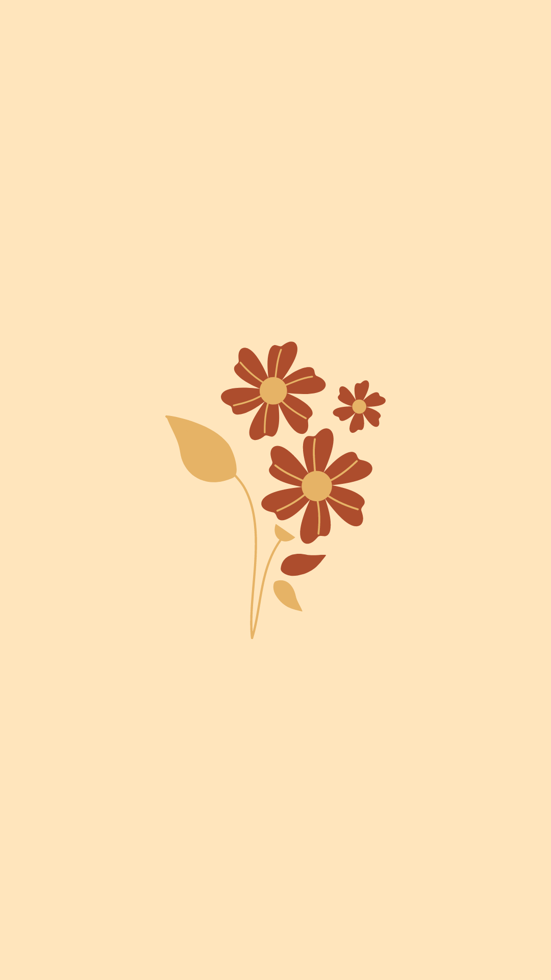 1080x1920 Warm toned floral phone wallpaper