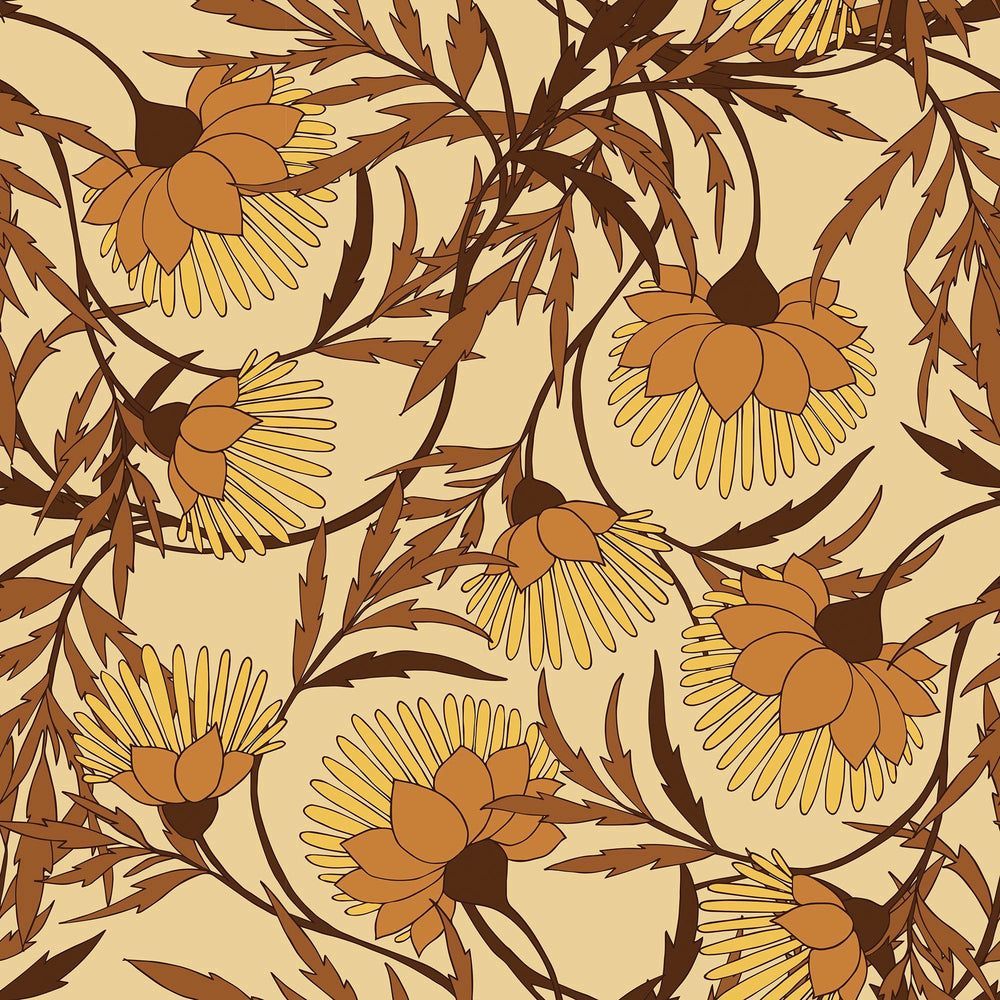 1000x1000 Josephine Wallpaper in Warm Vintage