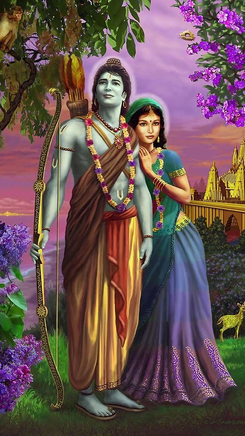 800x1422 Lord Rama & Sita, rama, lord, god, sita