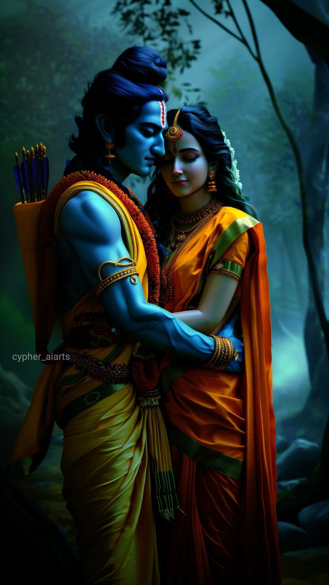 1080x1920 Sita Ram: Moment of Serenity. Ramayana