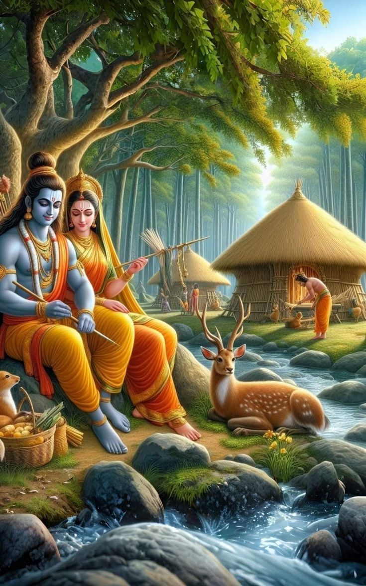 735x1176 Lord Rama & Sita