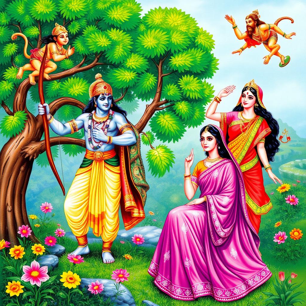 1024x1024 Dive into the Ramayan: Rama, Sita & Hanuman