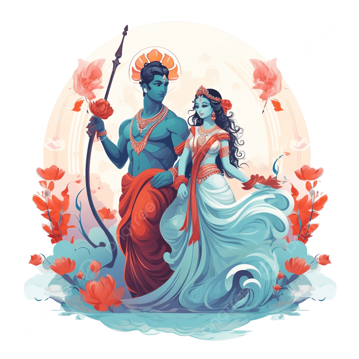 1200x1200 Lord Rama And Goddess Sita
