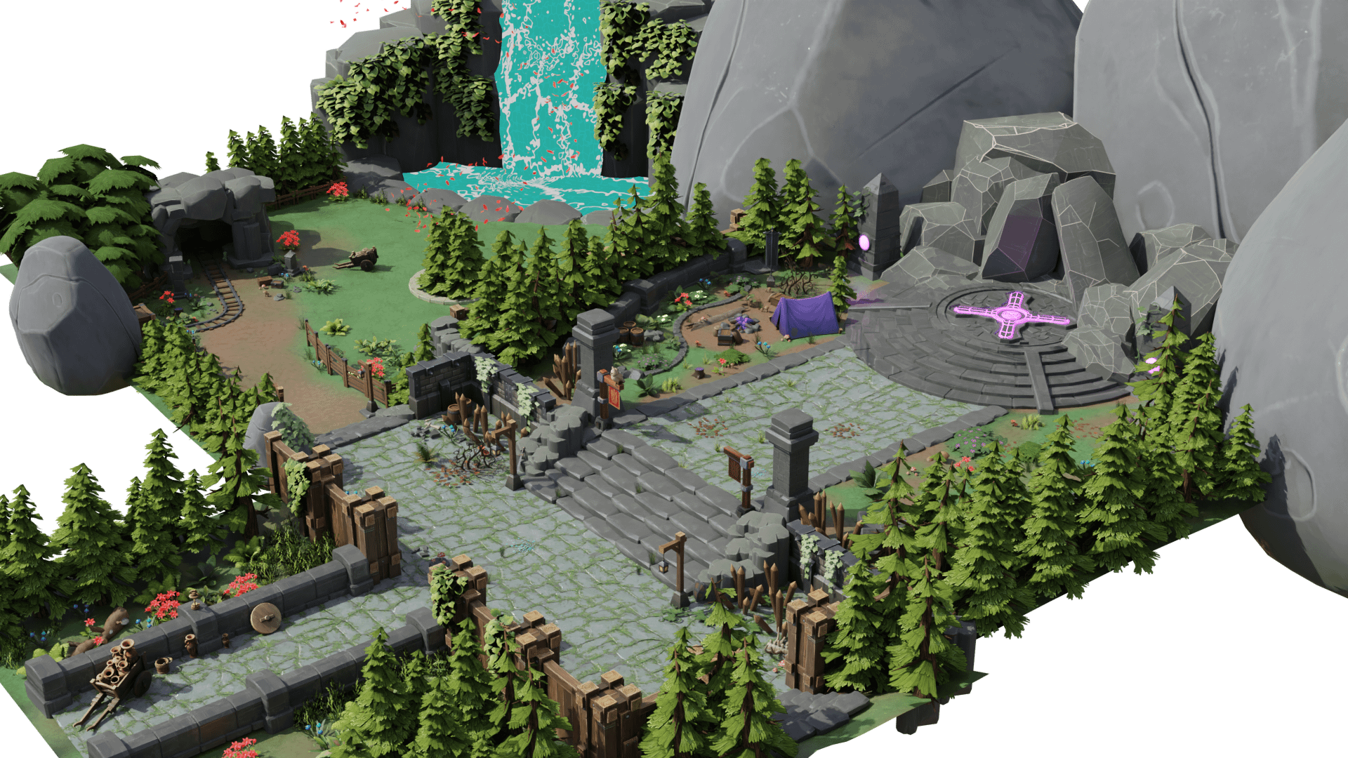 1920x1080 low poly game environment