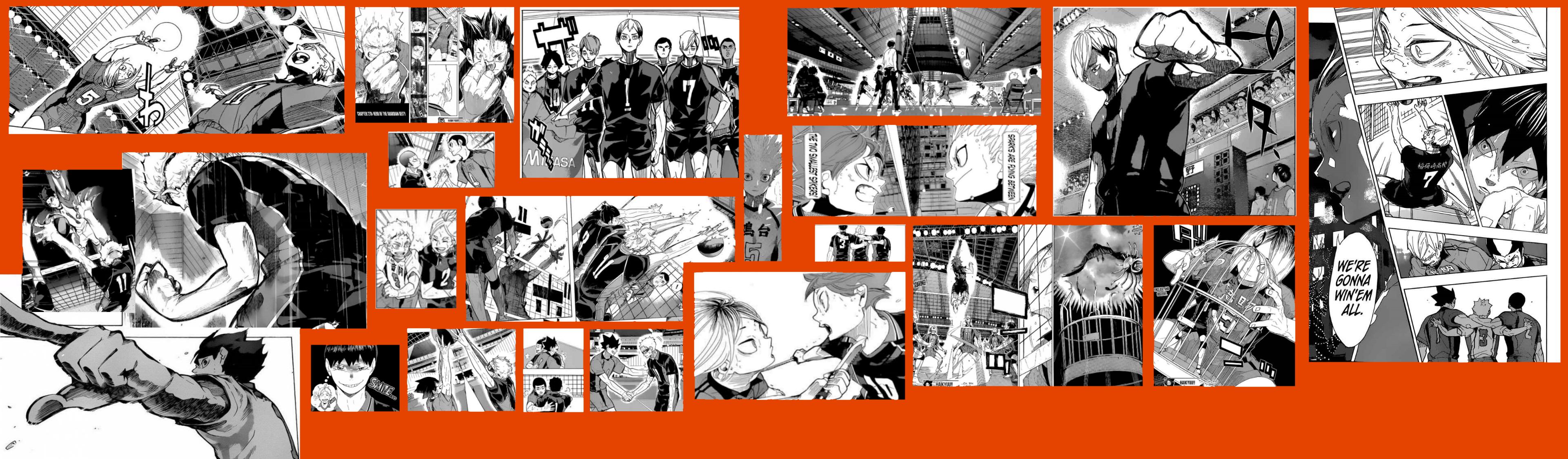3840x1124 using my favourite Haikyuu Manga pages
