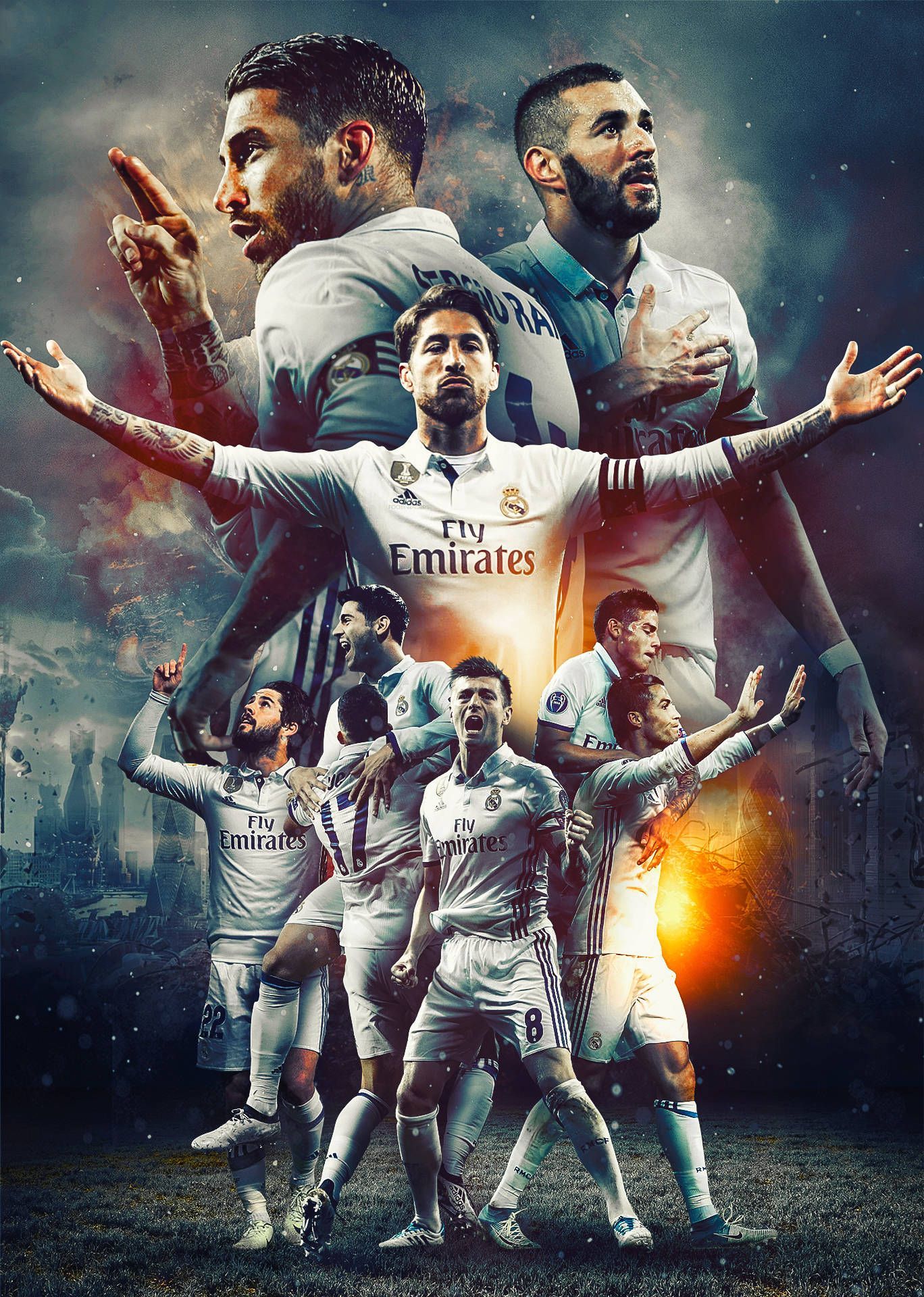 1368x1920 Spanish Real Madrid Football Team