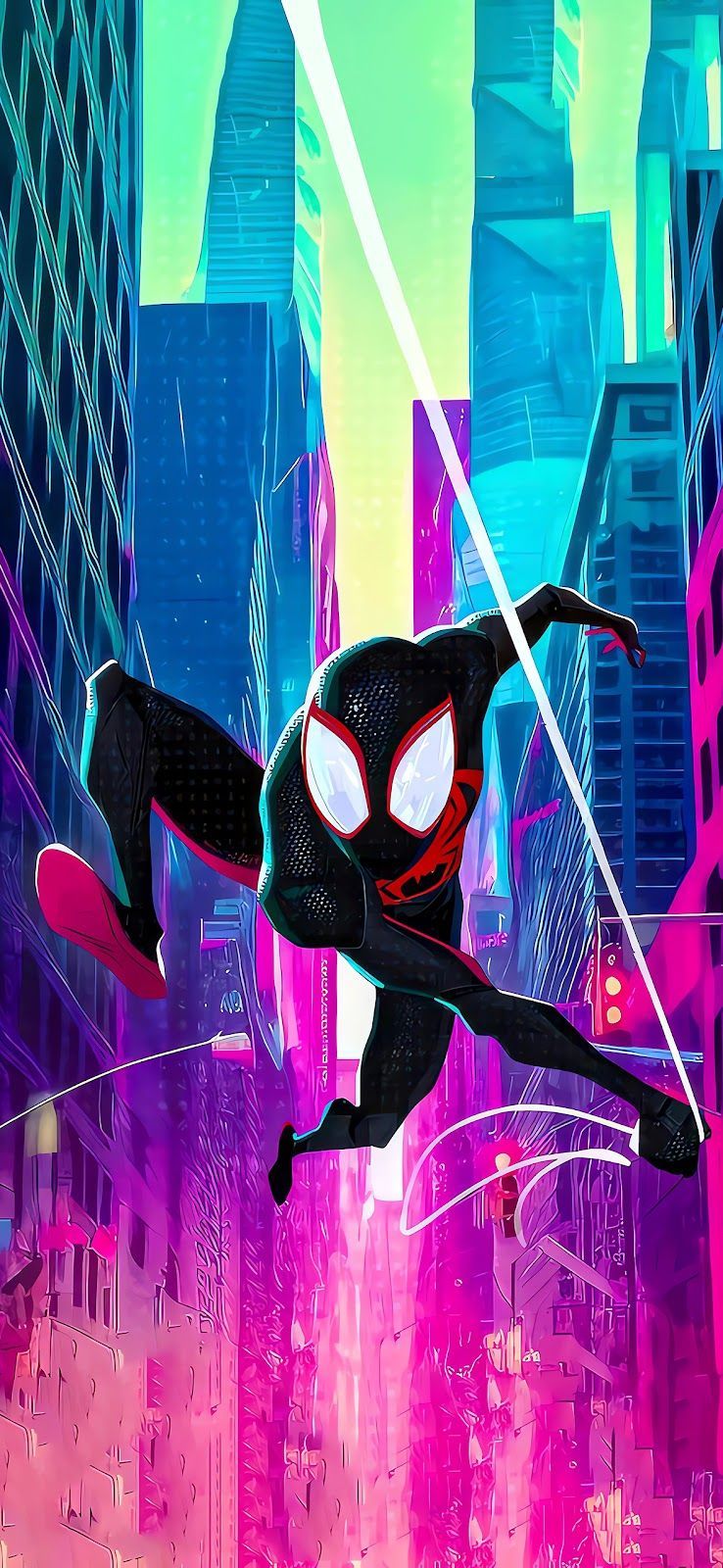 738x1600 Spider Verse 4K Wallpaper