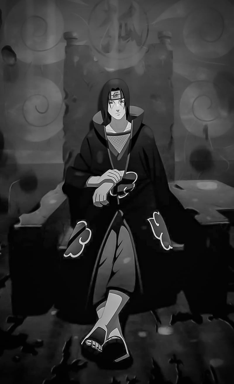 800x1310 Itachi uchiha, monochrome graphy, flash