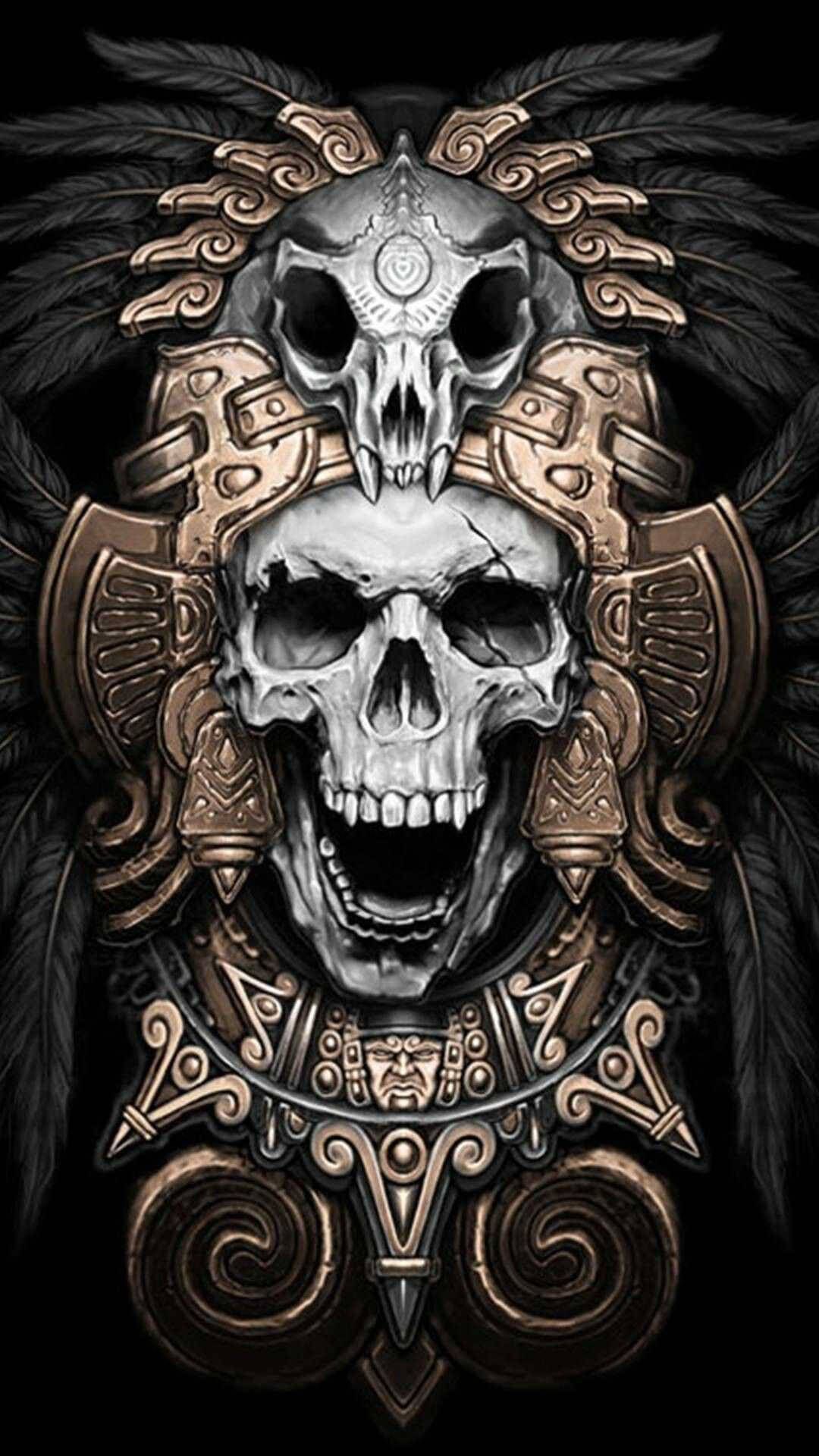 1080x1920 Chicano Skull King Wallpaper