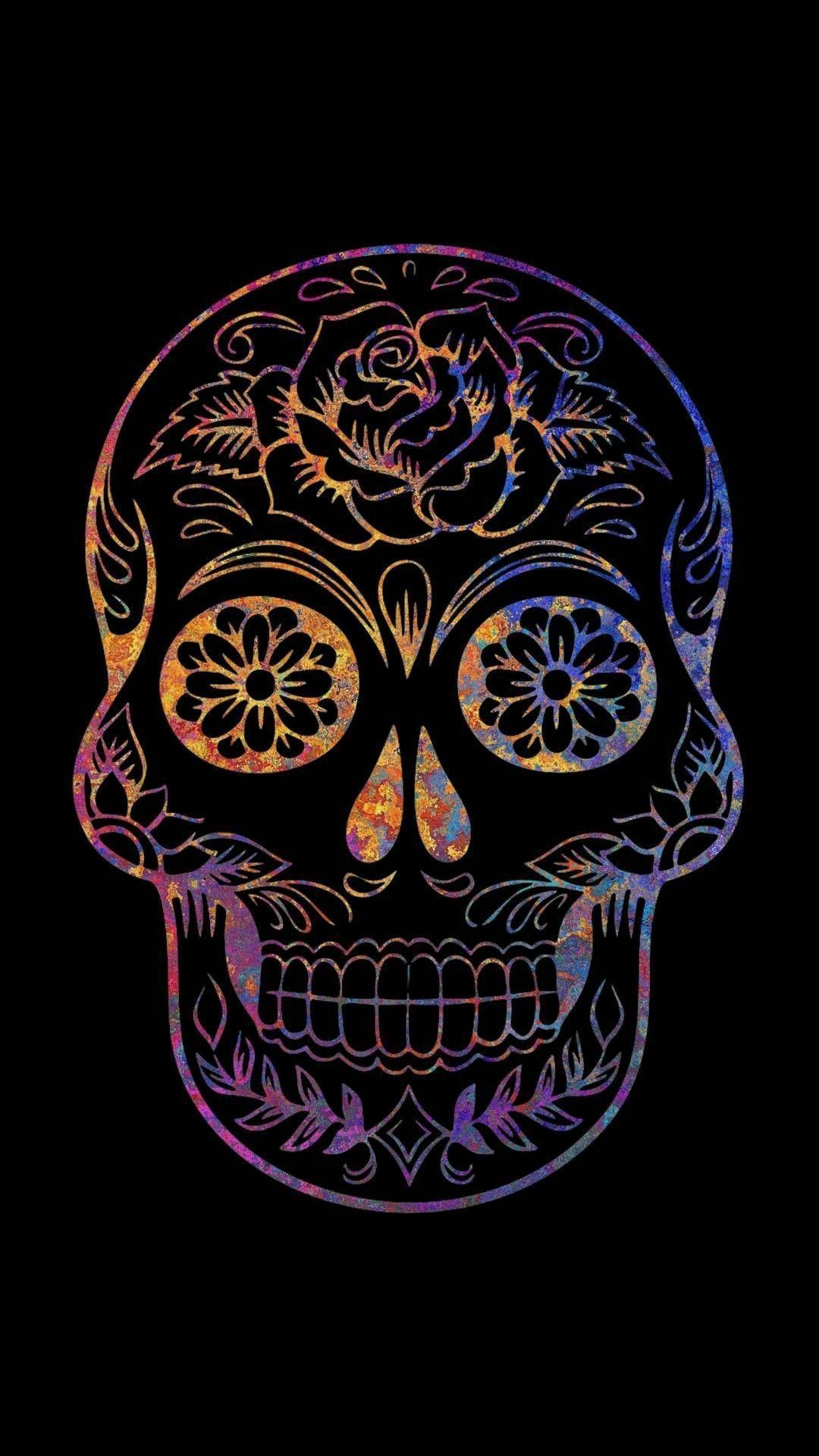 1080x1920 Chicano Sugar Skull Vector Wallpaper