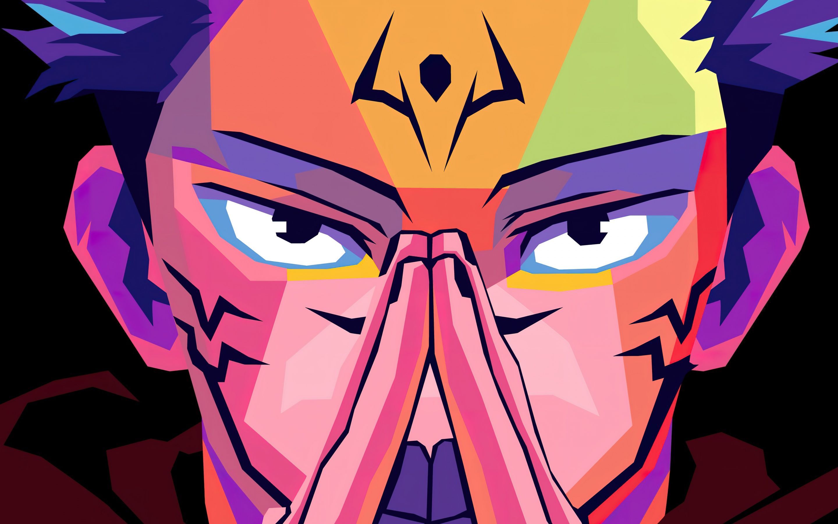 2880x1800 Sukuna Wallpaper 4K, Colorful art, Jujutsu Kaisen