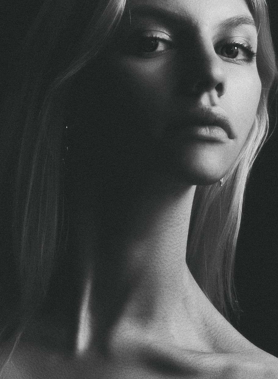 910x1241 HD wallpaper: Monochrome Photo of Woman