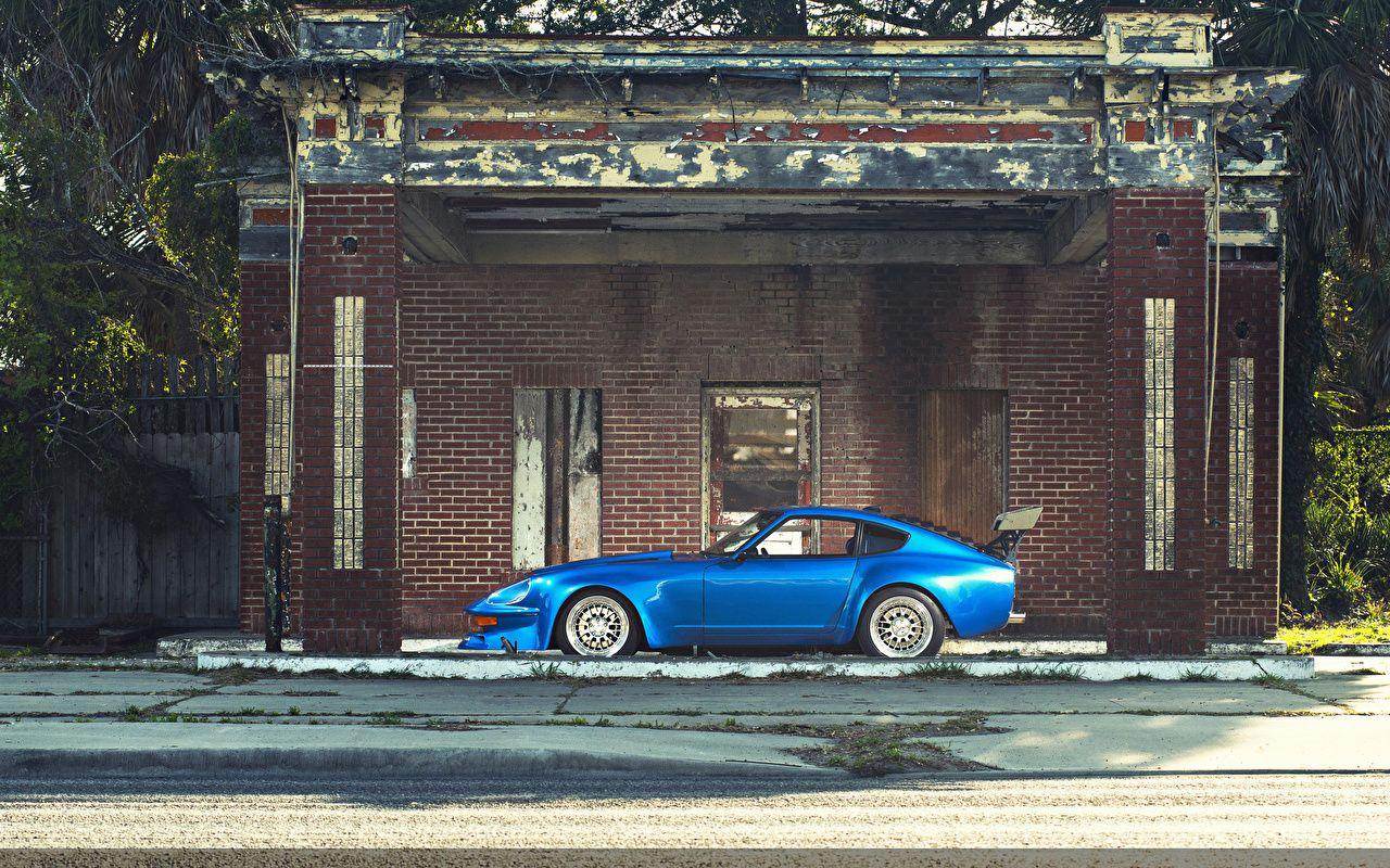 1280x800 Desktop Wallpaper datsun 240z fairlady Blue Cars Side