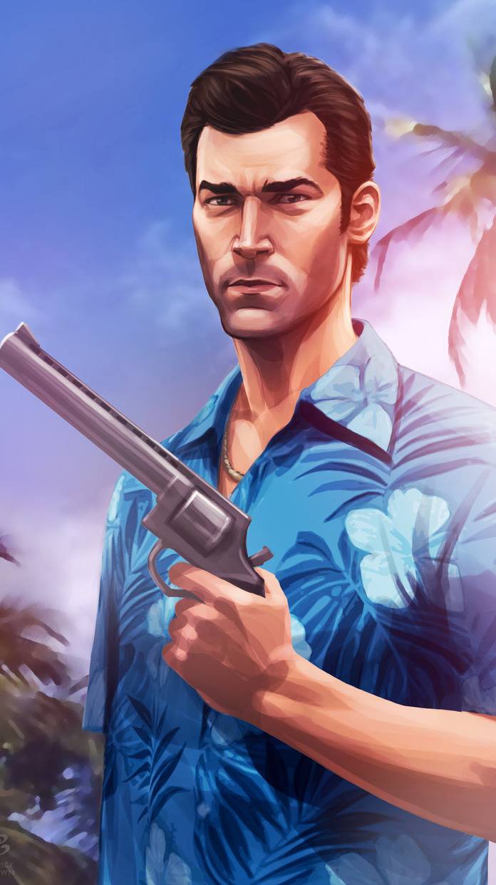 696x1242 GTA Vice City Tommy Wallpaper