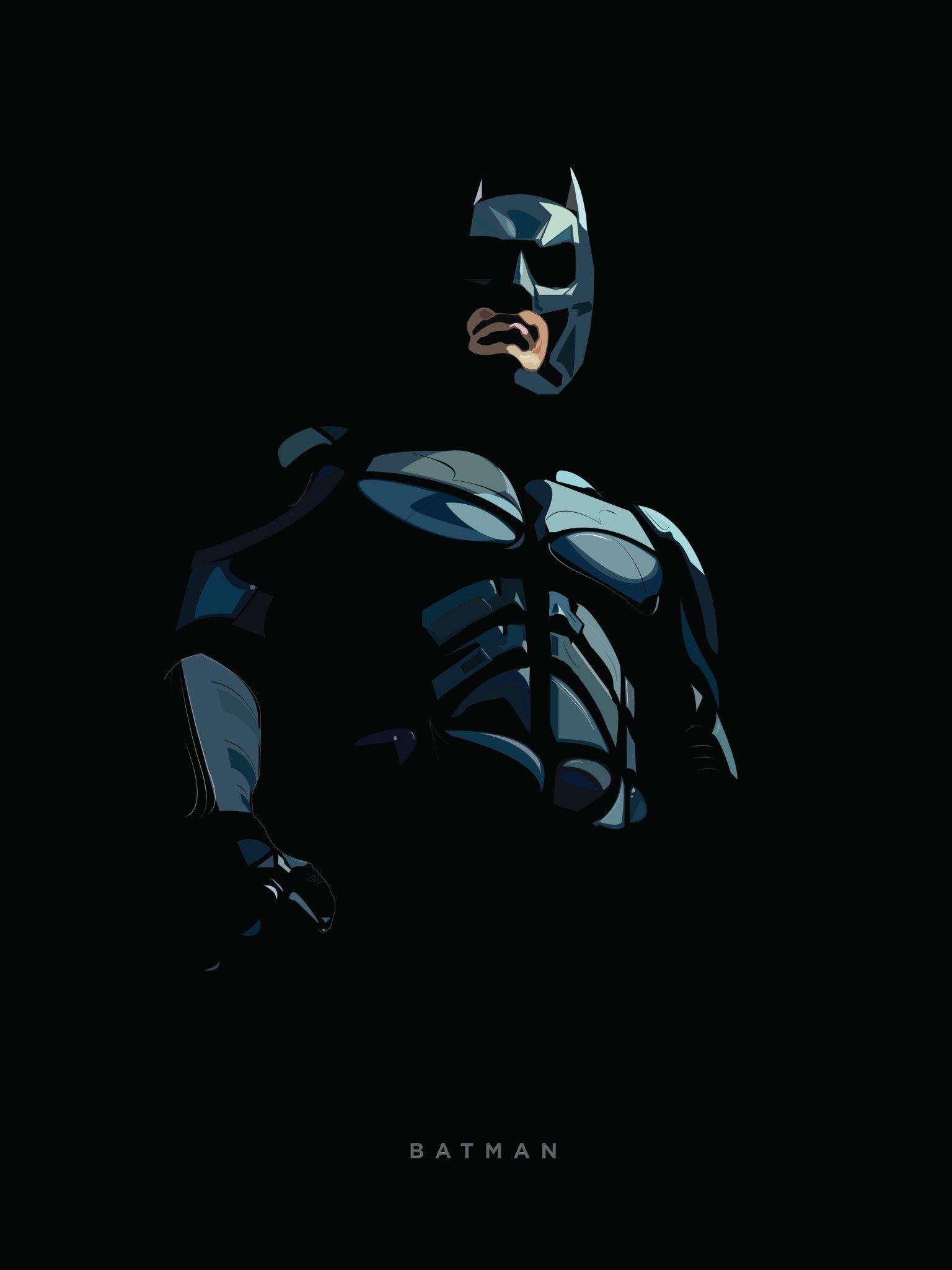 1536x2048 Download 1536x2048 Batman, Digital Art, Minimal Wallpaper