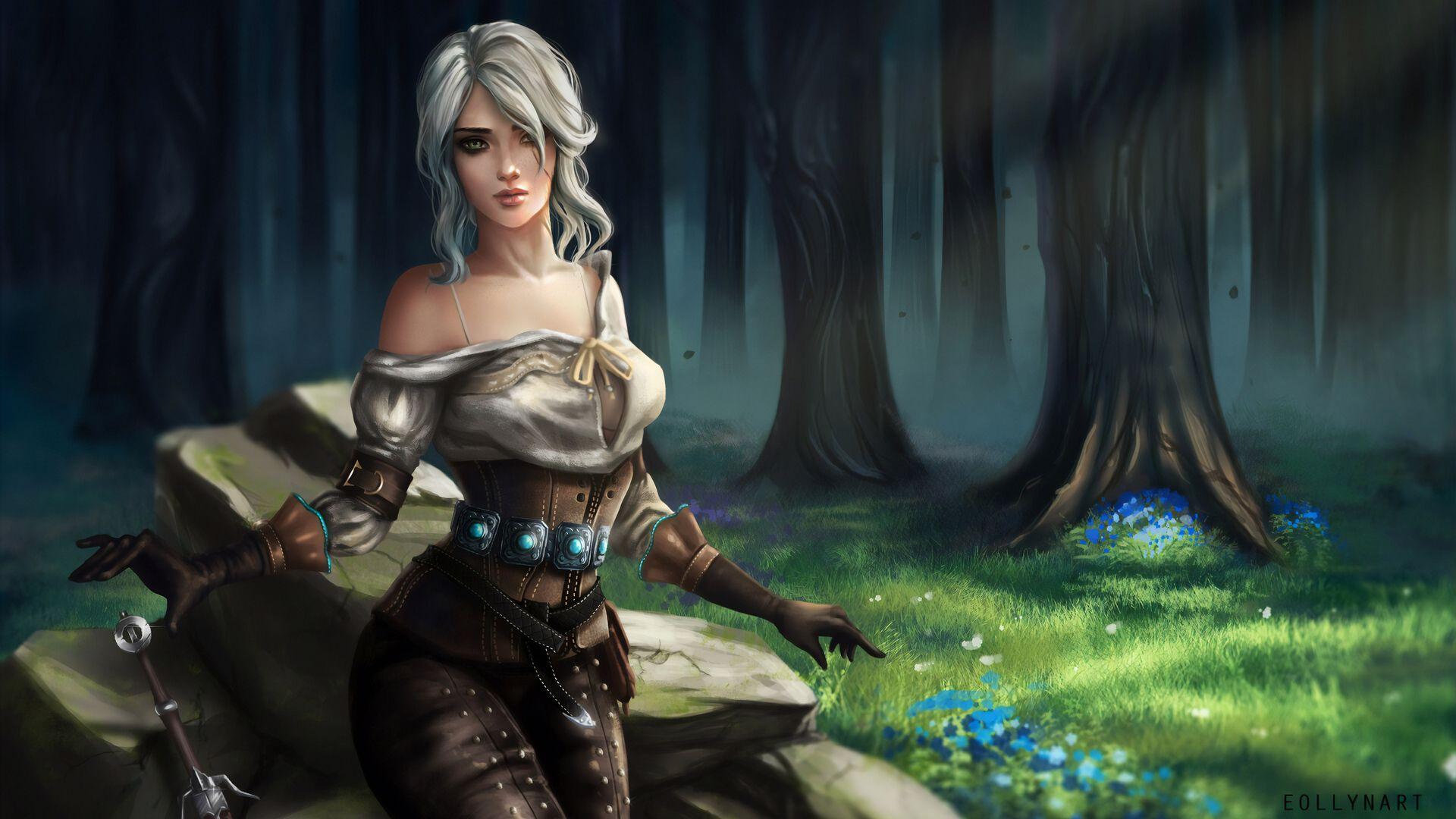 1920x1080 Ciri Witcher 3 Fantasy Art 4k Laptop Full HD 1080P