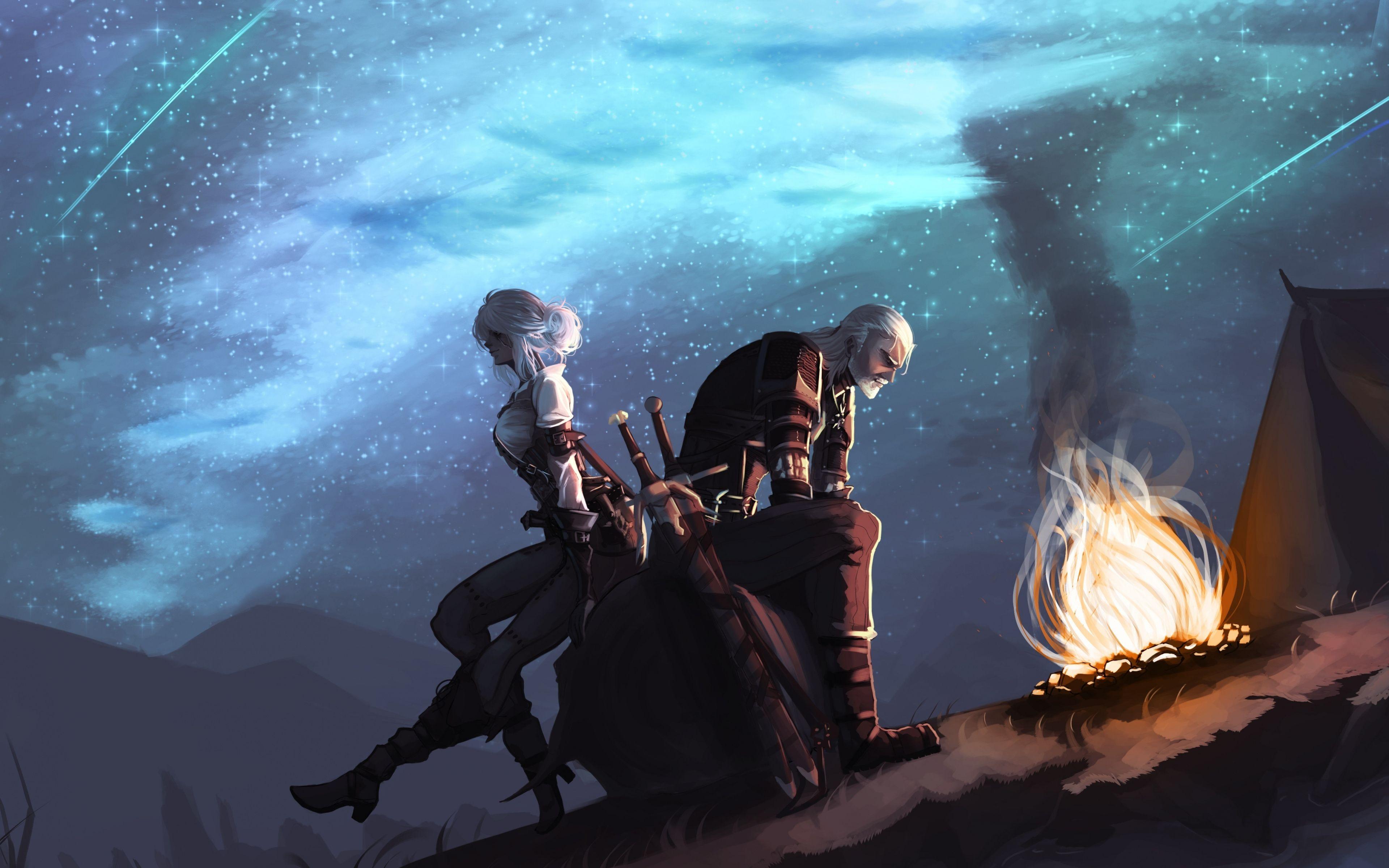 3840x2400 Download 3840x2400 wallpaper geralt of rivia and ciri