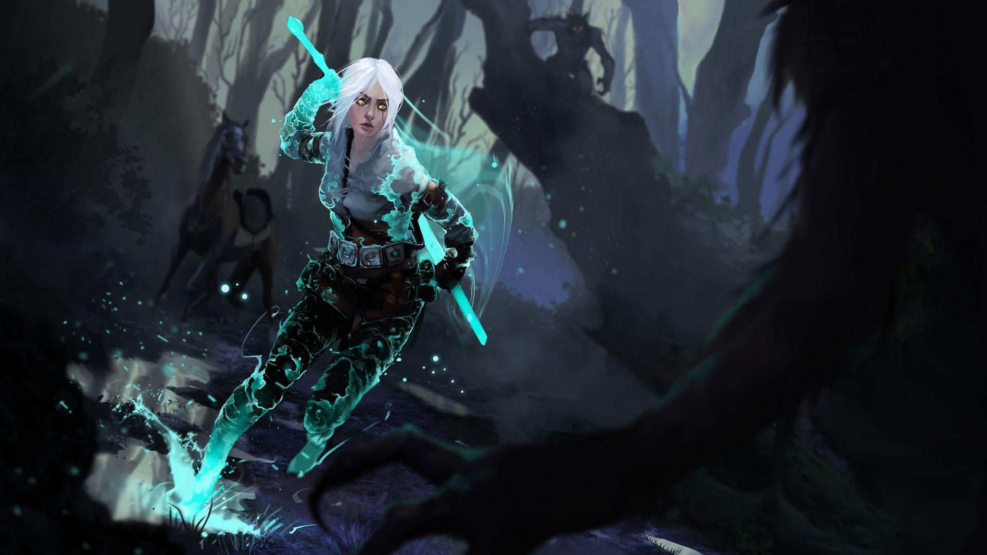 1920x1080 Download 1920x1080 HD Wallpaper the witcher 3 ciri spell splash