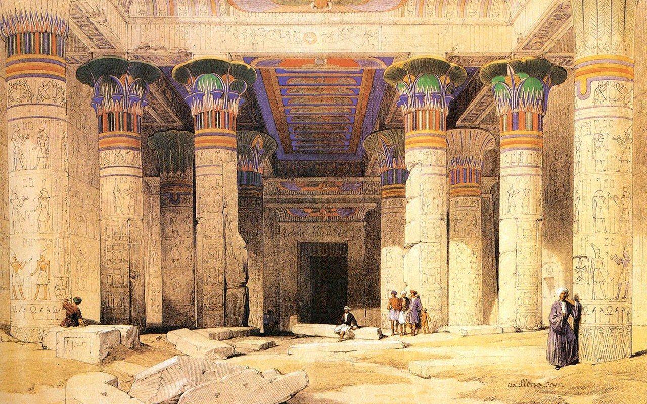 1280x800 Tranh của David Roberts: Nền văn minh Ai Cập cổ đại