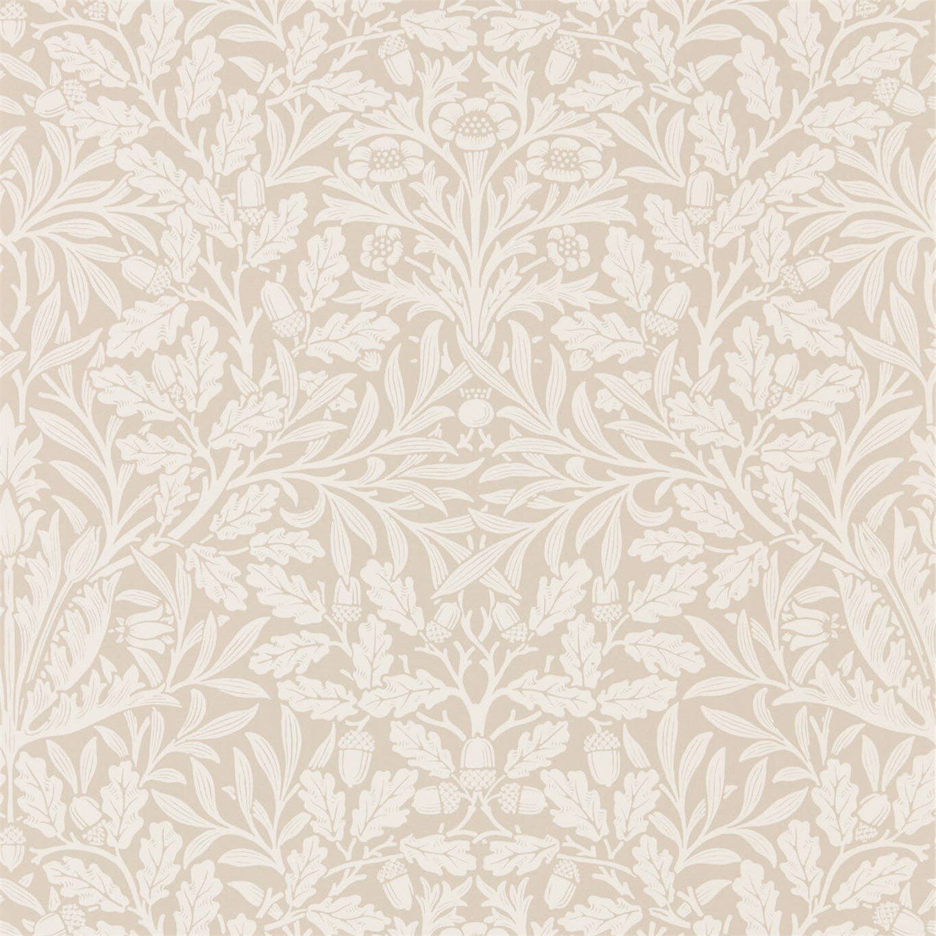 1366x1366 Morris And Co Pure Acorn Linen Ecru Wallpaper DMPU216040