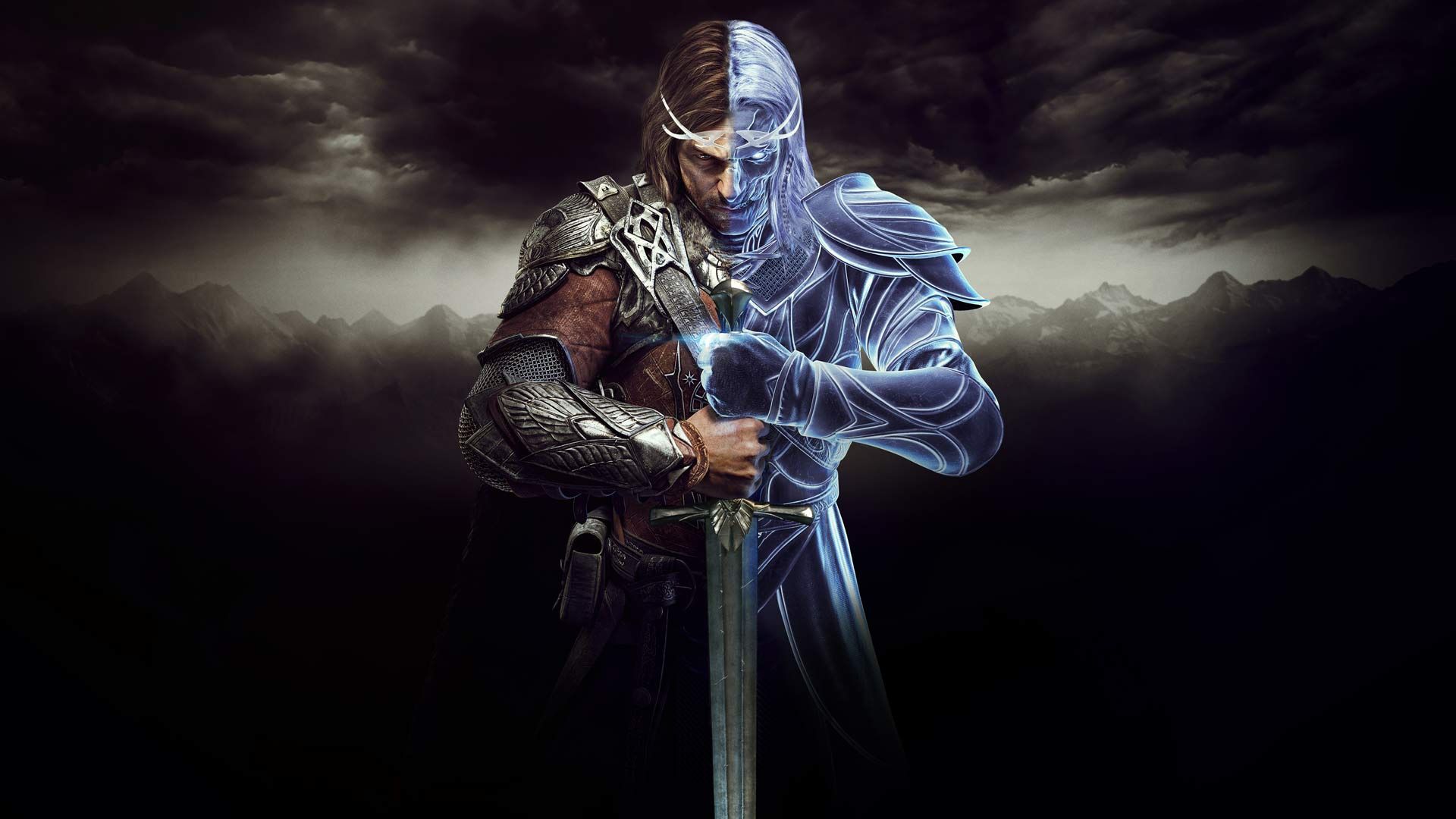 1920x1080 Wallpaper sword, Ghost, weapon, man, The Lord of the Rings, blade, Talion, J. R. R. Tolkien for mobile and desktop, section игры, resolution 1920x1080