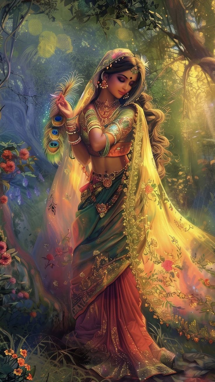 736x1308 Wallpaper radha rani, deity, girl
