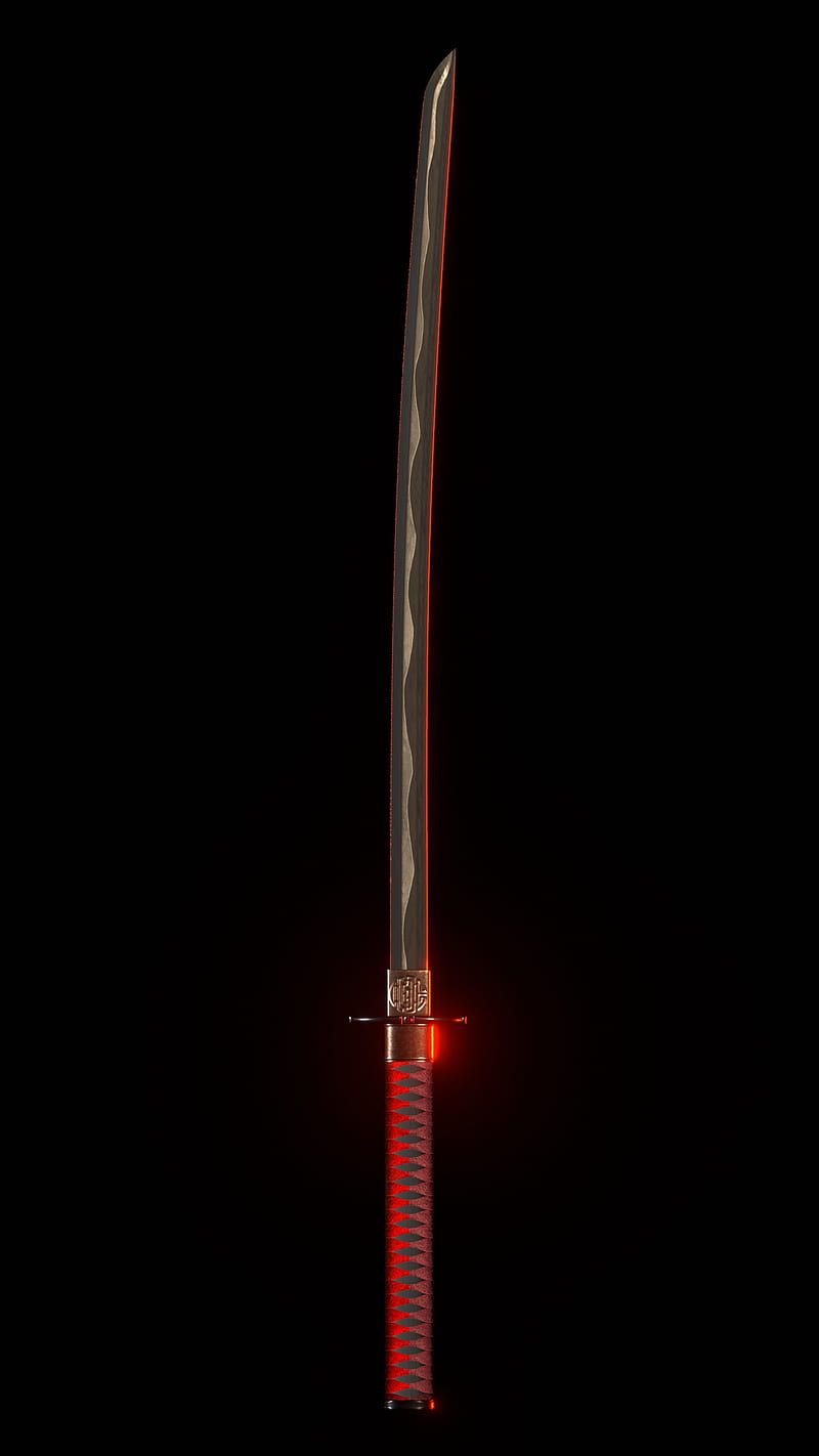 800x1422 Katana, 3D, anime, demon, demonslayer