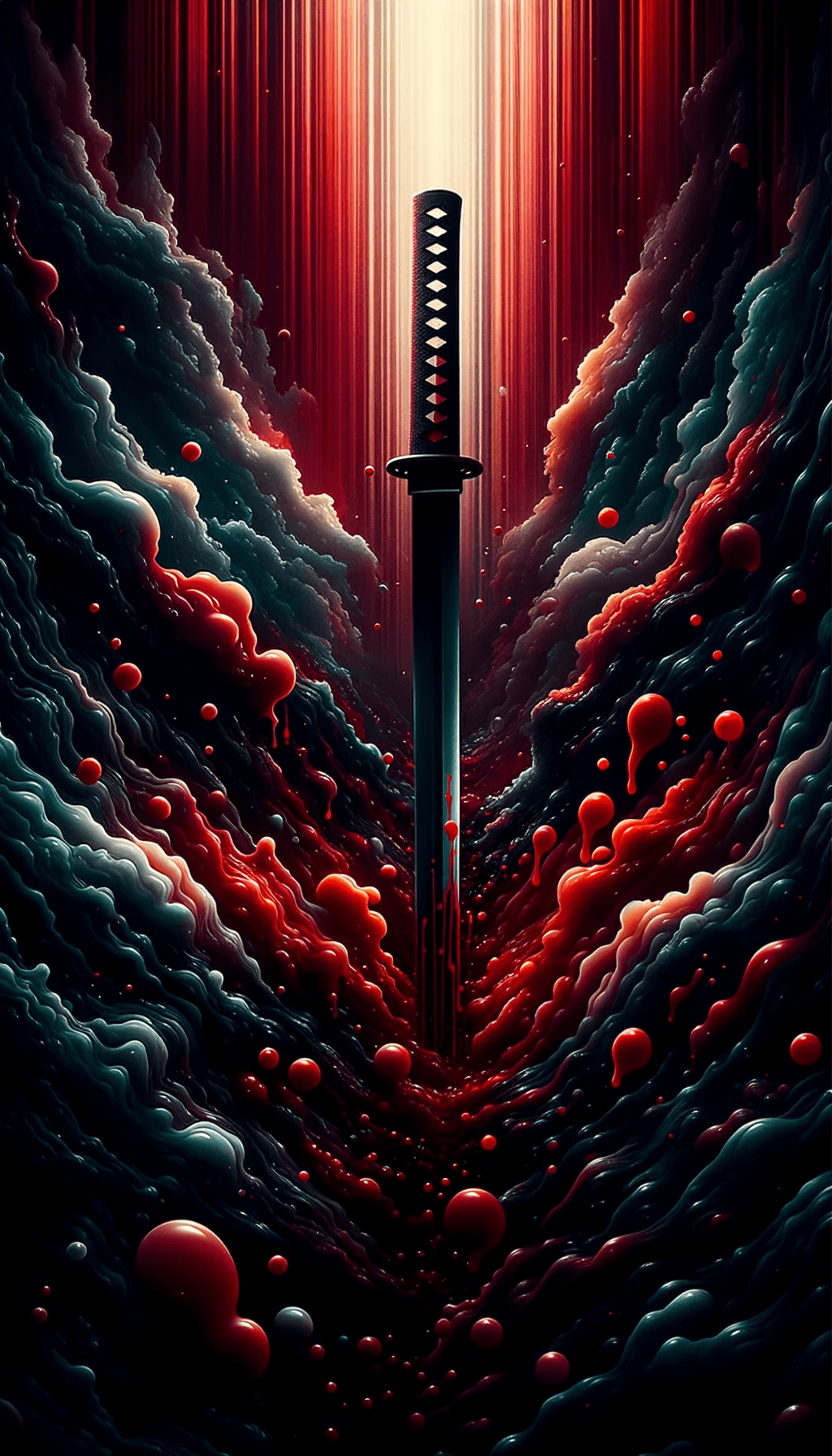 1024x1792 Japanese Samurai Word in an ocean