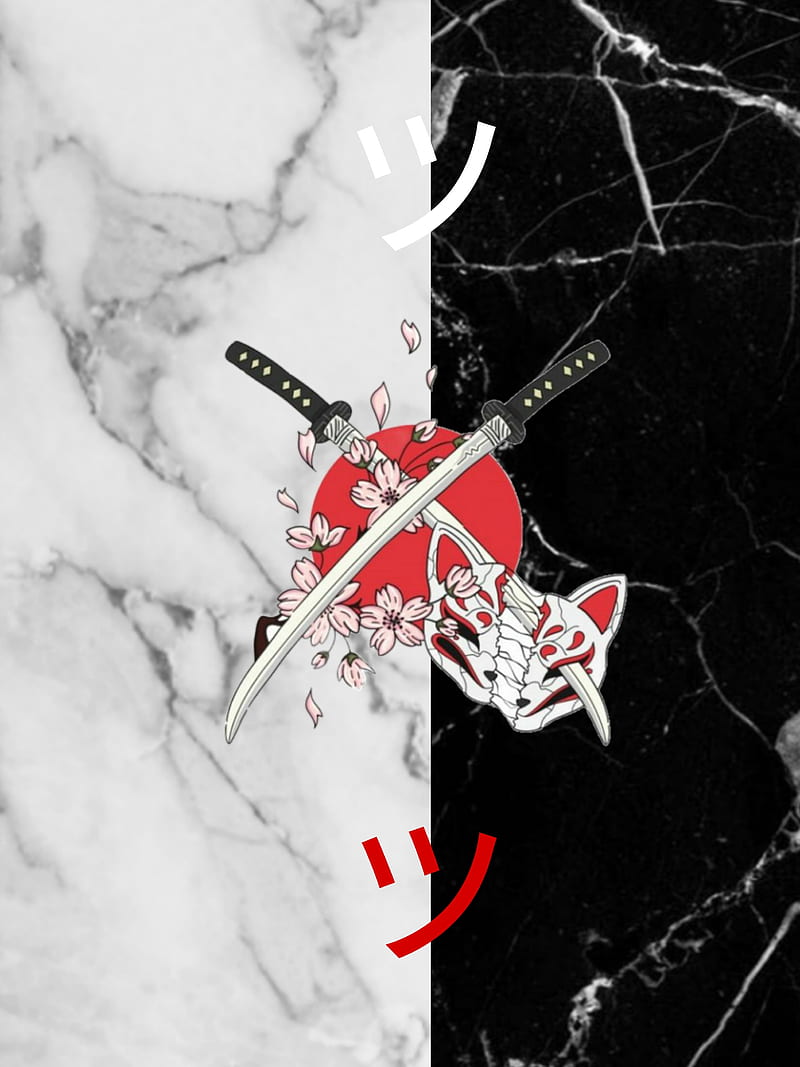 800x1067 Black and white, japanese, katana, HD