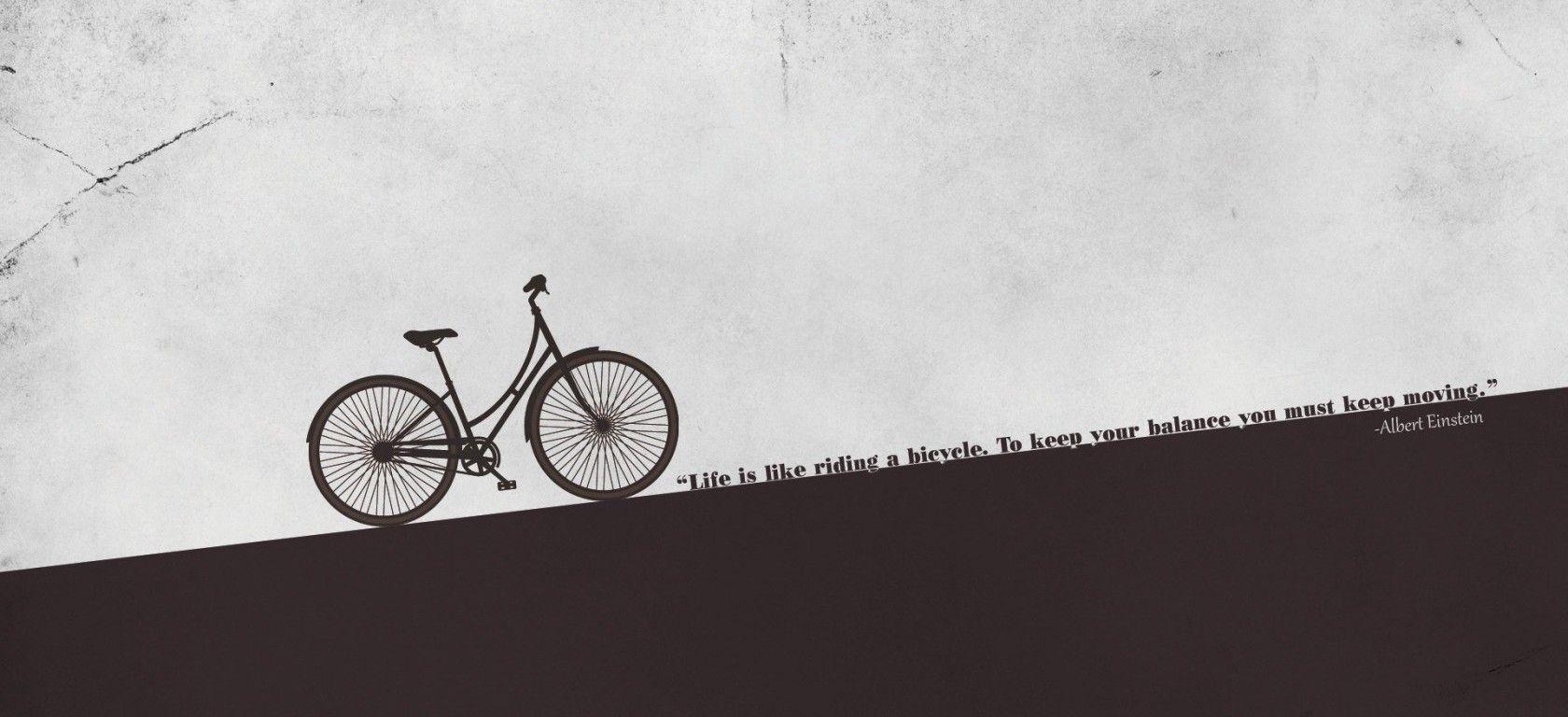 1680x768 Art Bicycle Phrase HD Wallpaper