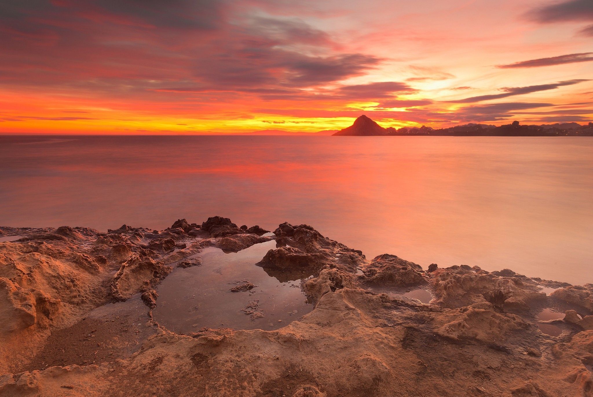 2048x1372 Cloud Sea Nature Sunset HD Wallpaper