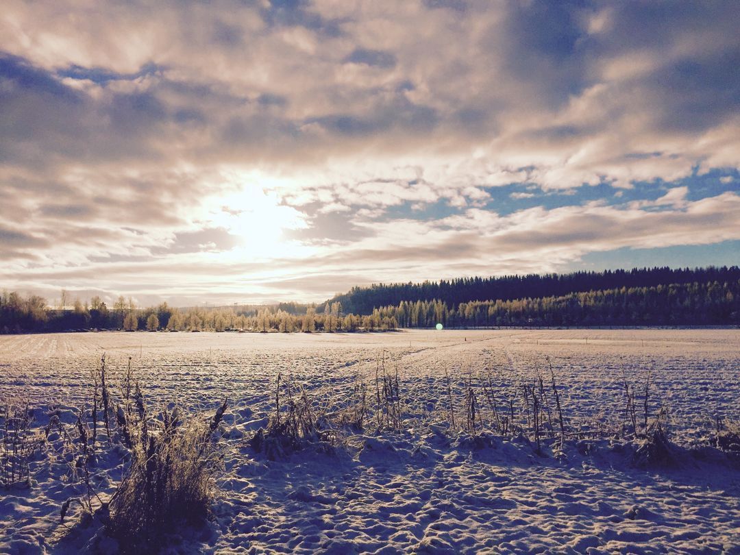 1080x810 Sunrise Over Winter Landscape with Snow
