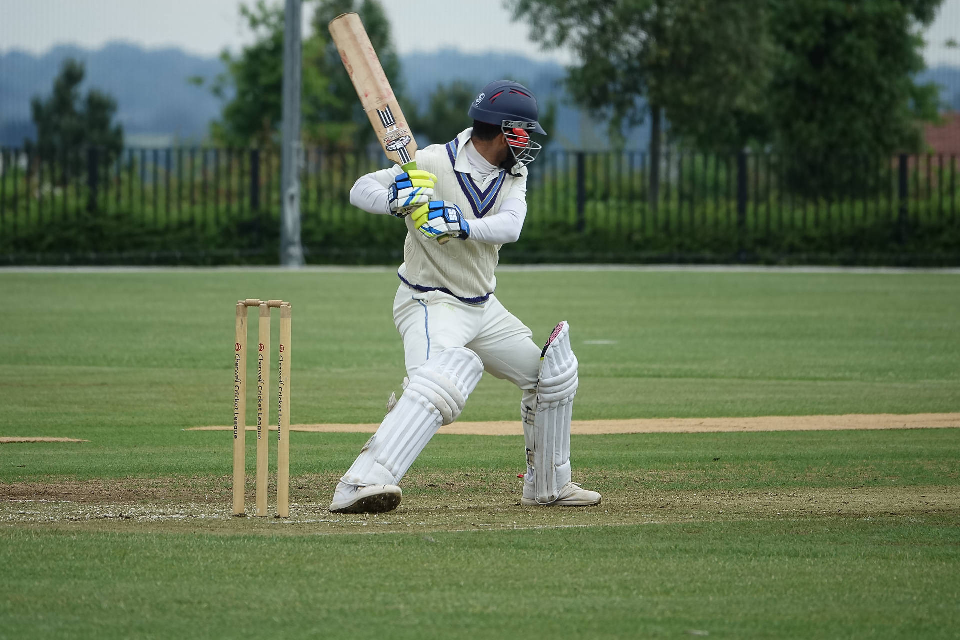 1920x1280 Cricket Batter In White Gear Wallpaper