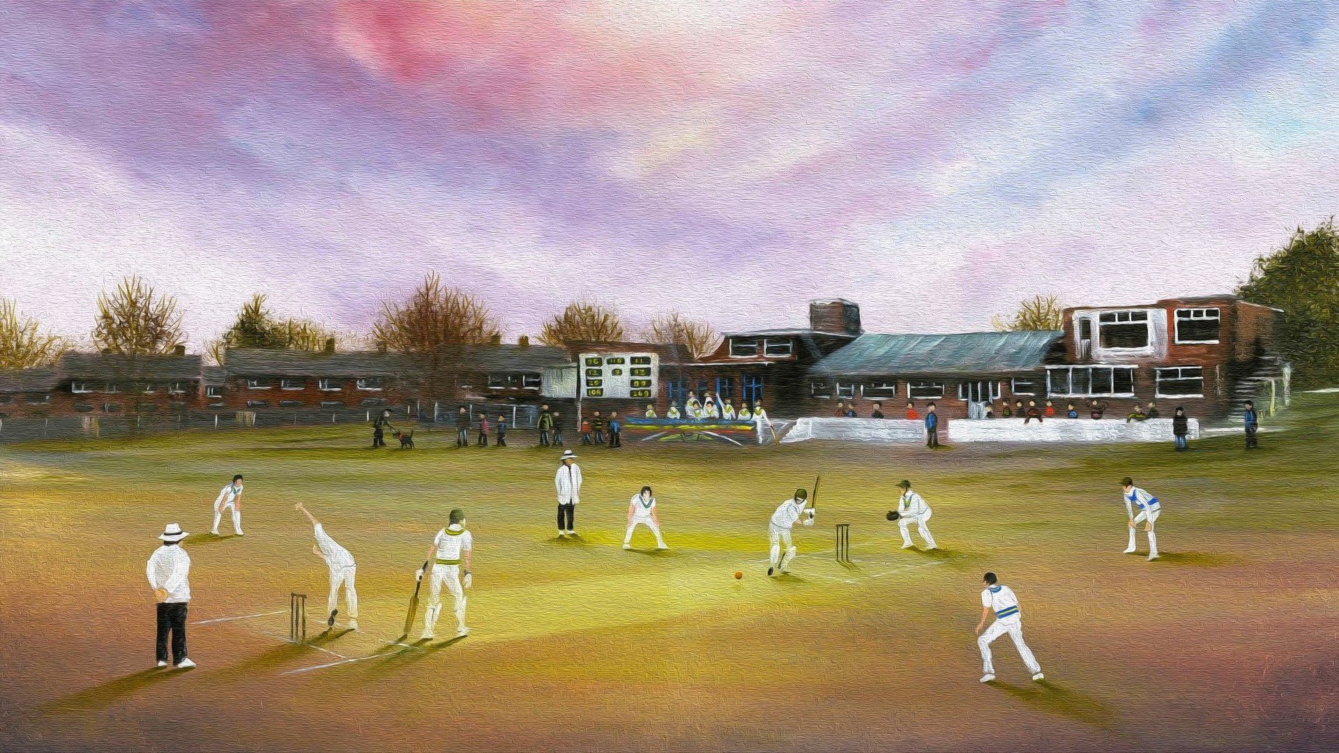 1920x1080 Village Cricket on Canvas