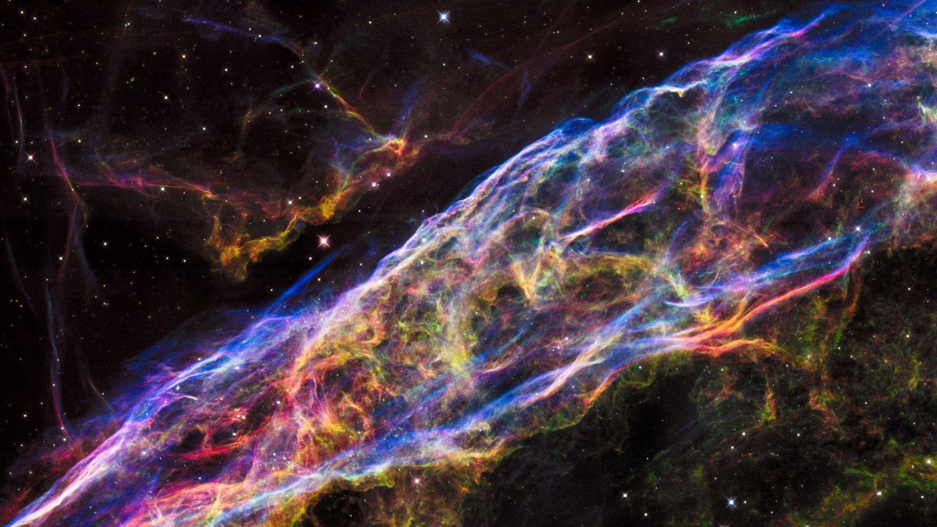 1920x1080 Veil Nebula Hubble Wallpaper
