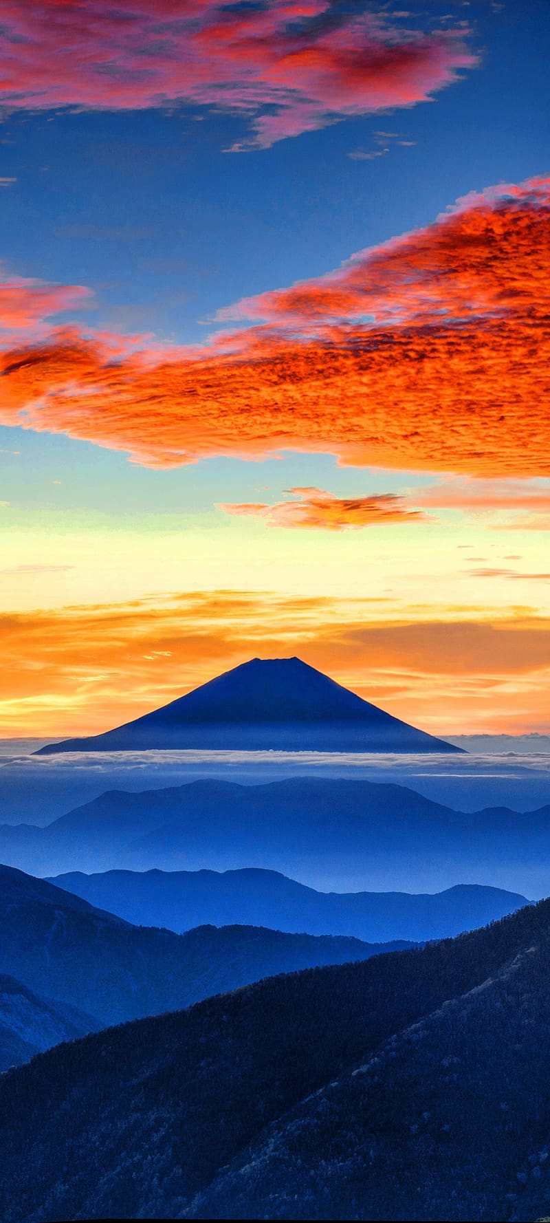 800x1778 Earth Mount Fuji Phone, Cloud, Mountain