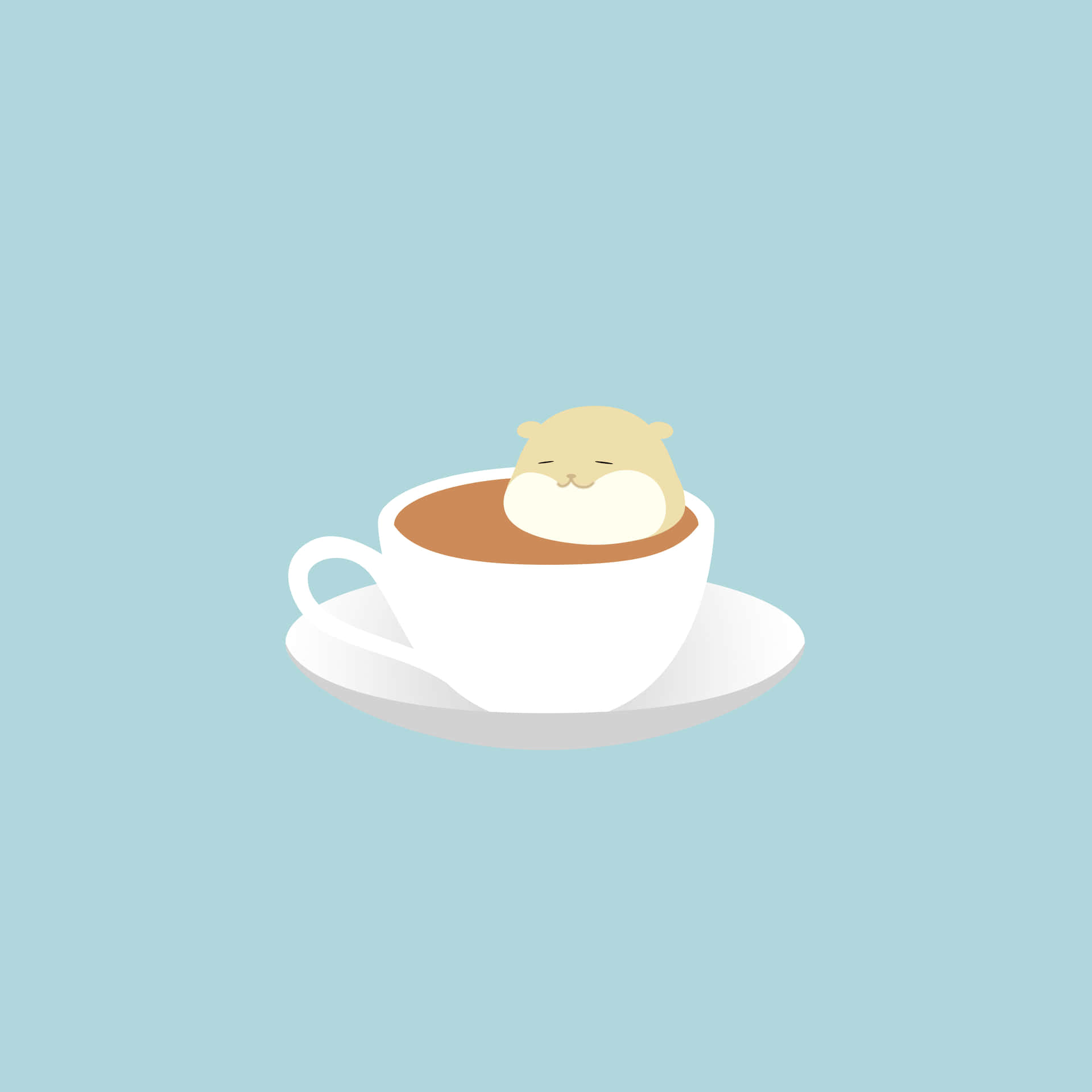 1920x1920 cat is sitting in a cup of coffee