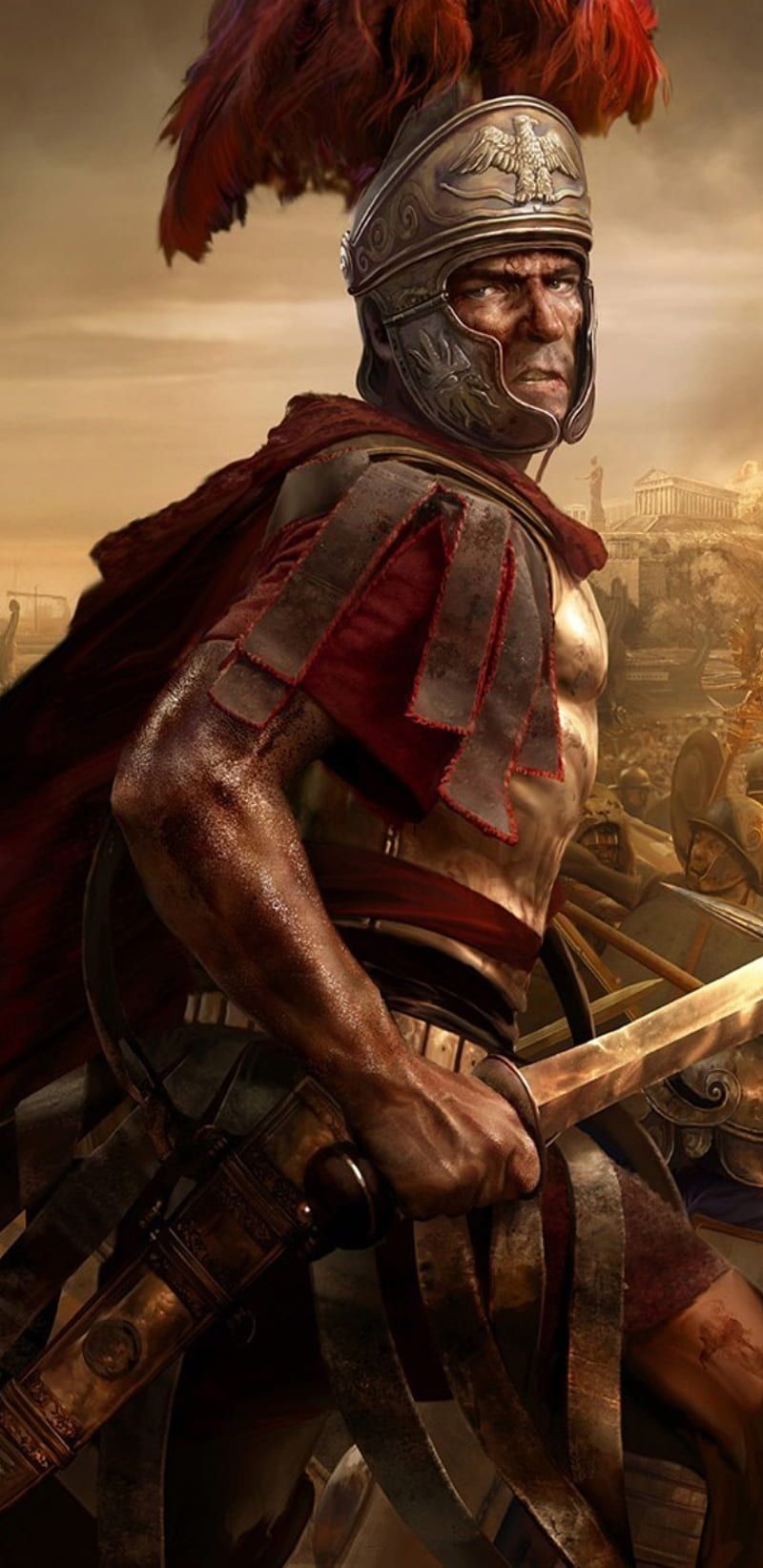 800x1644 HD roman centurion wallpaper