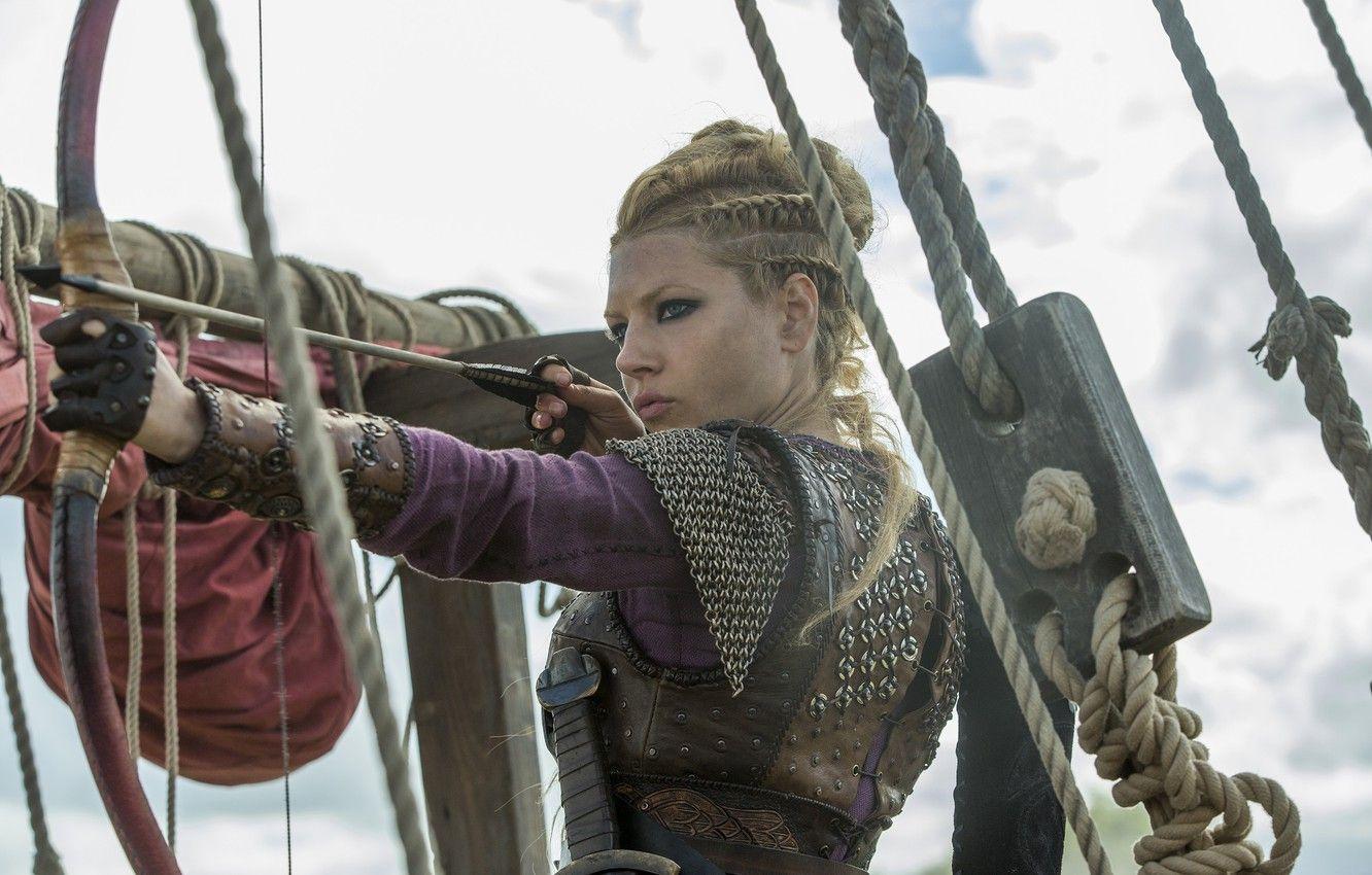 1332x850 Wallpaper bow, arrow, Vikings, The Vikings, Katheryn Winnick