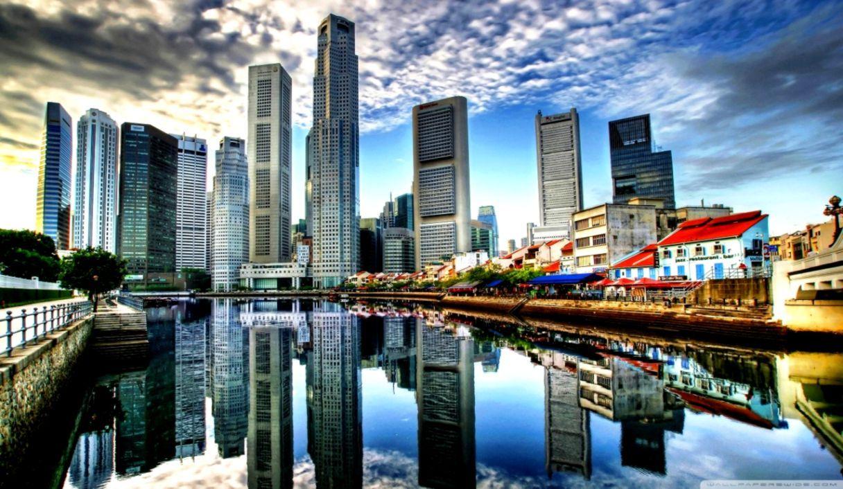 1216x706 Singapore City HD Wallpaper