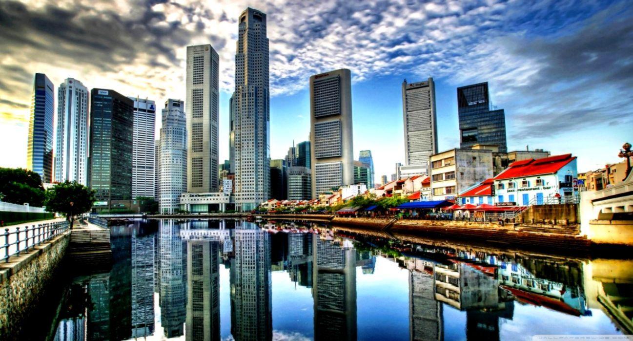 1297x698 Singapore City HD Wallpaper