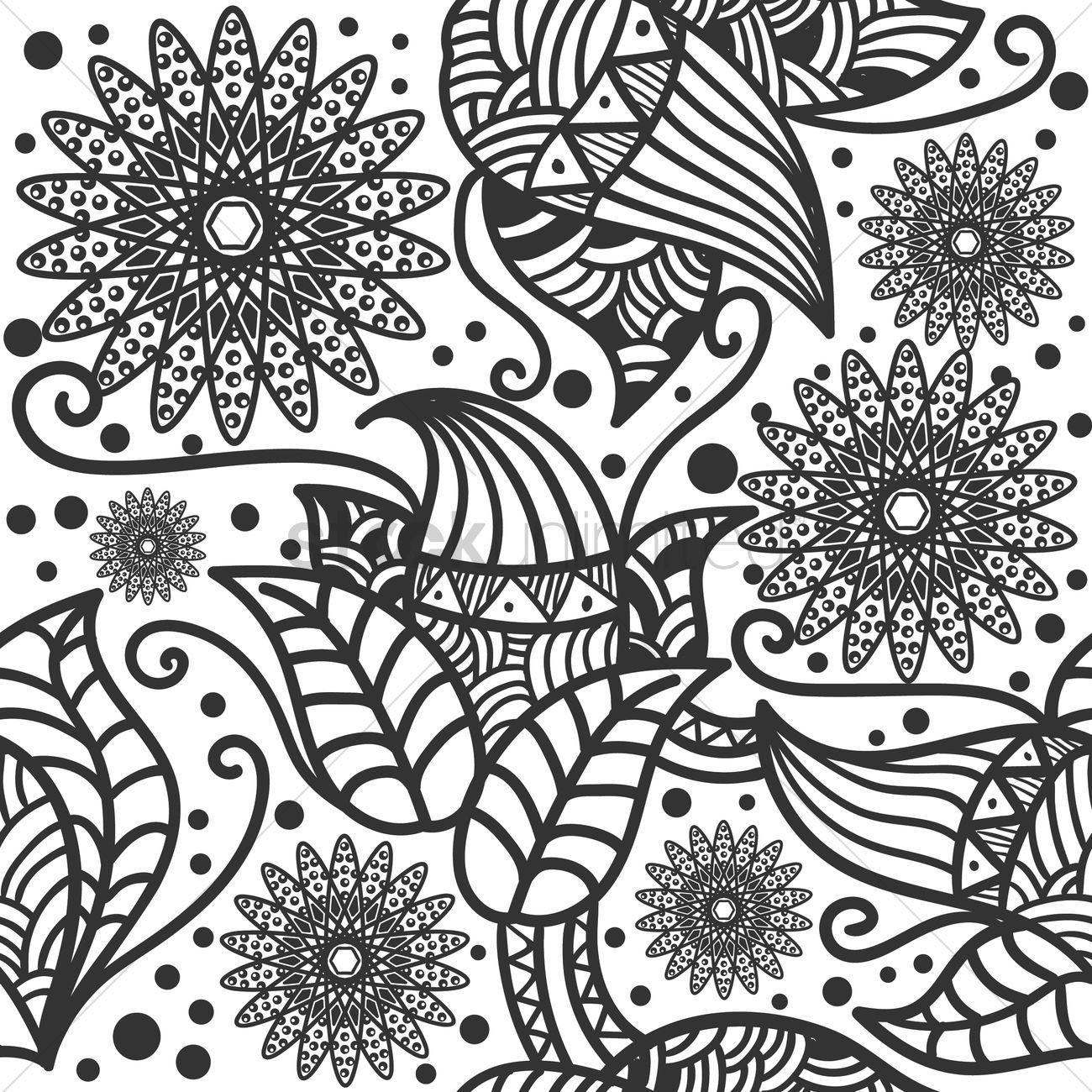 1300x1300 Decorative flower wallpaper Vector Image